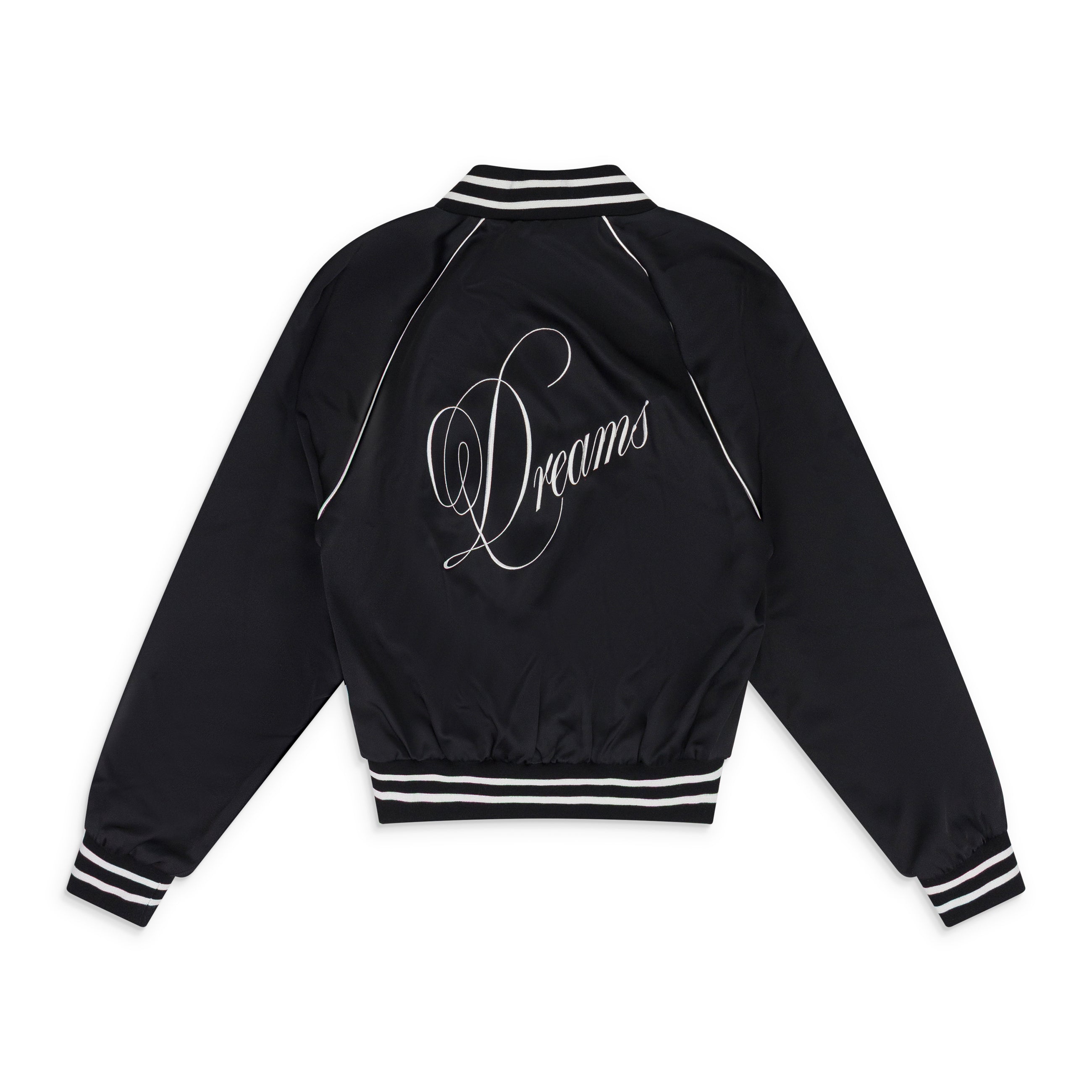 Ann Demeulemeester Esko Slim Fit Raglan Bomber With "Dreams" Embroidery On Back Black