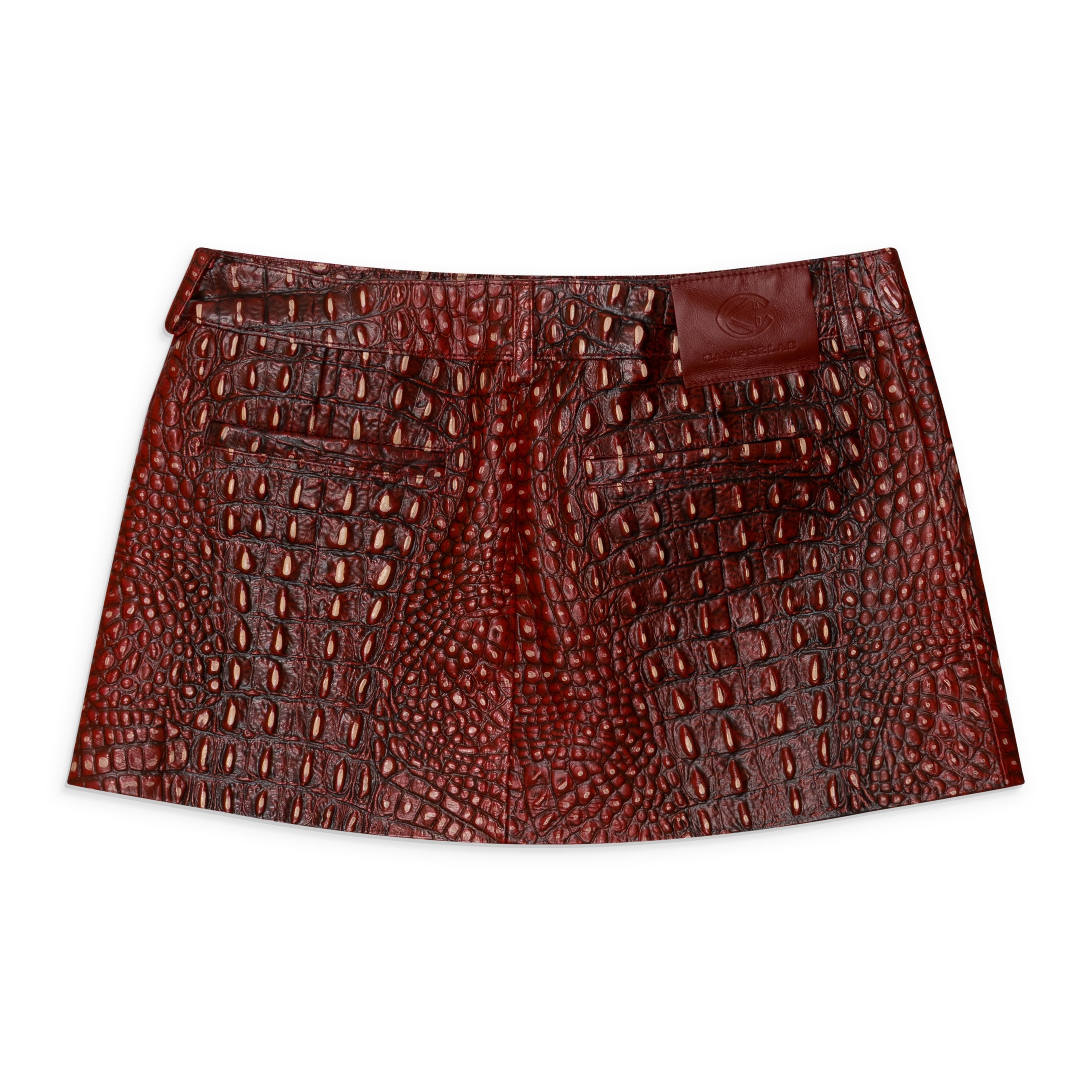 Camper Lab Crocodile Mini Skirt Red