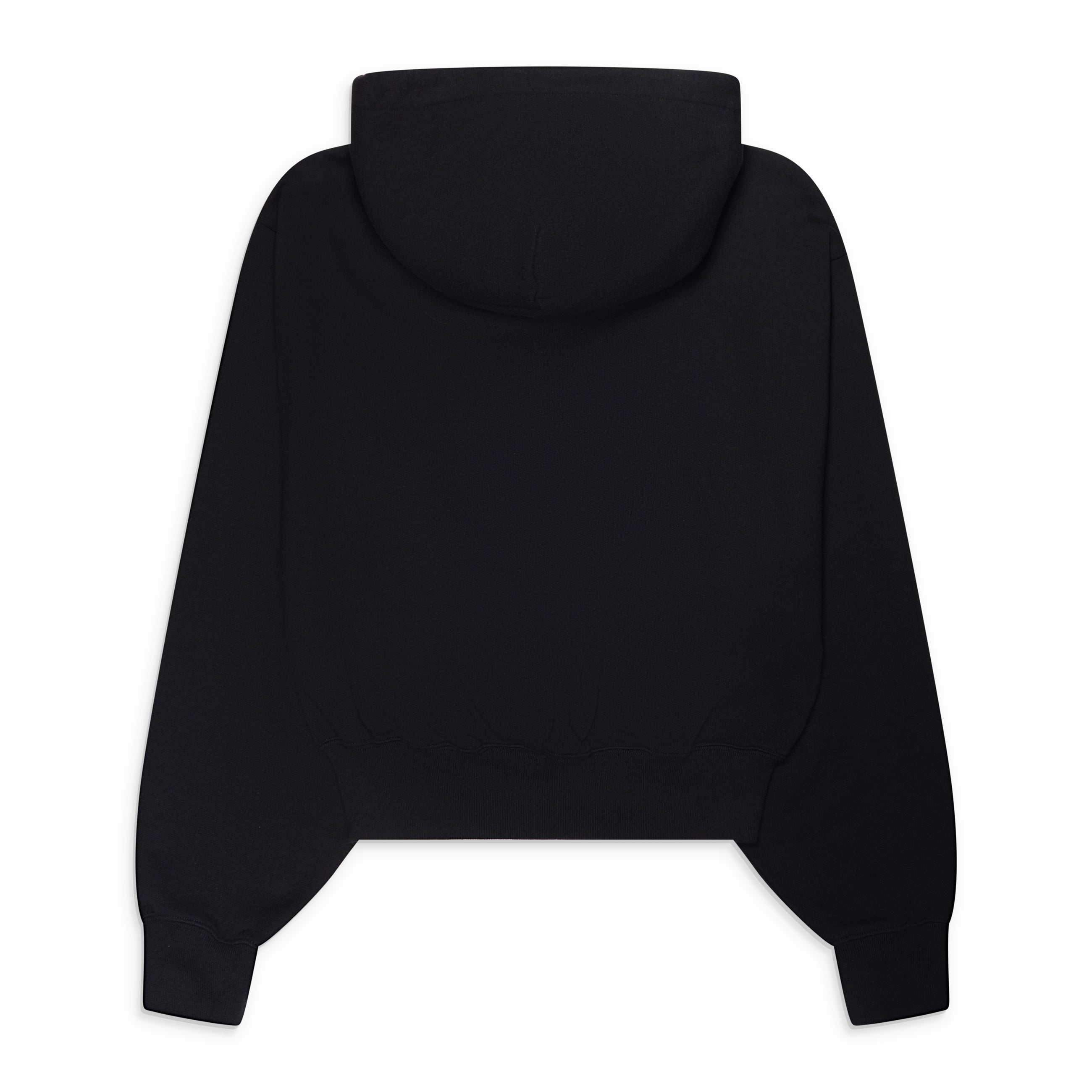 Alexander Wang Zip- Up Hoodie W/ Rhinestone Drawcord Black