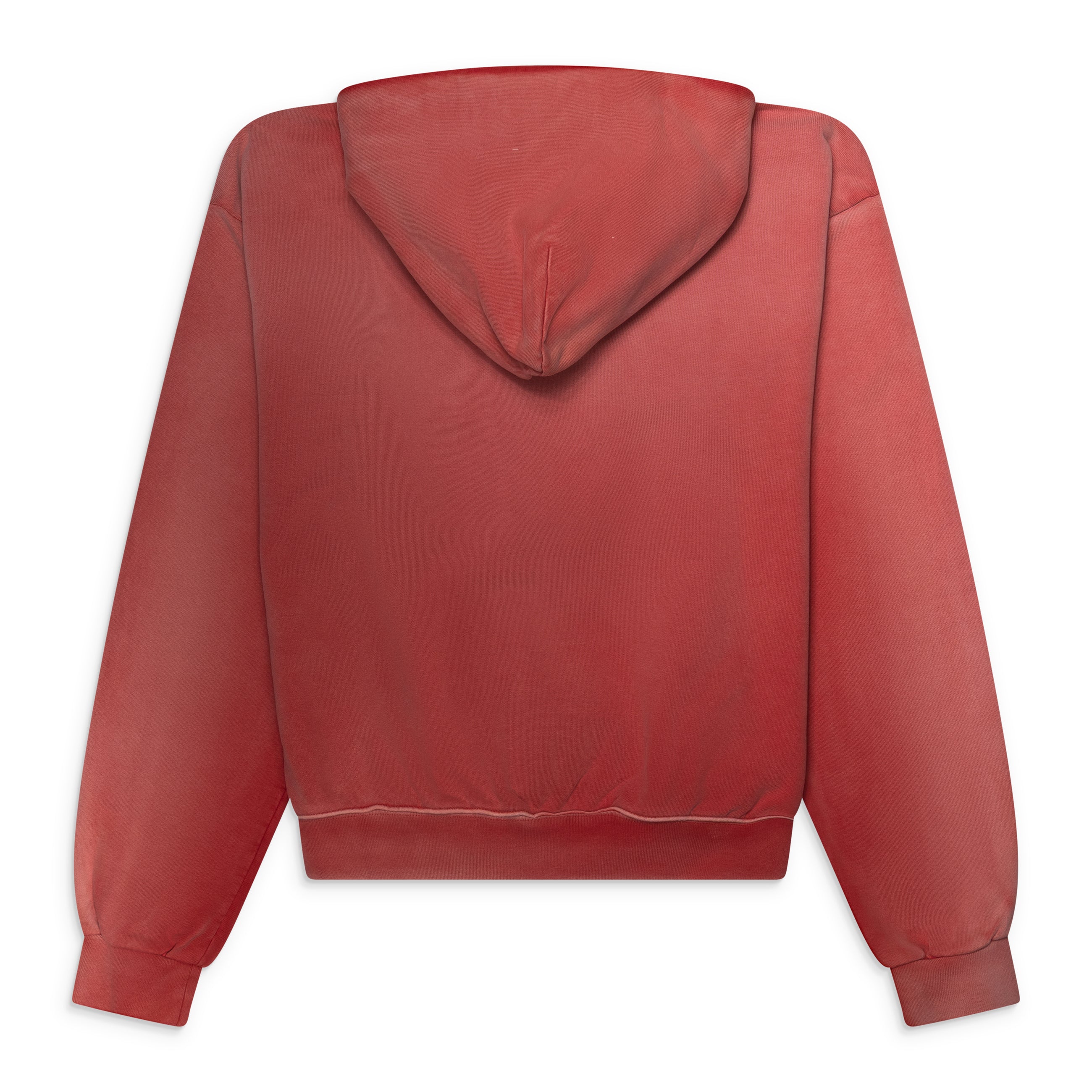 Maison Margiela Vintage Wash Logo Zip Up Hoodie Red