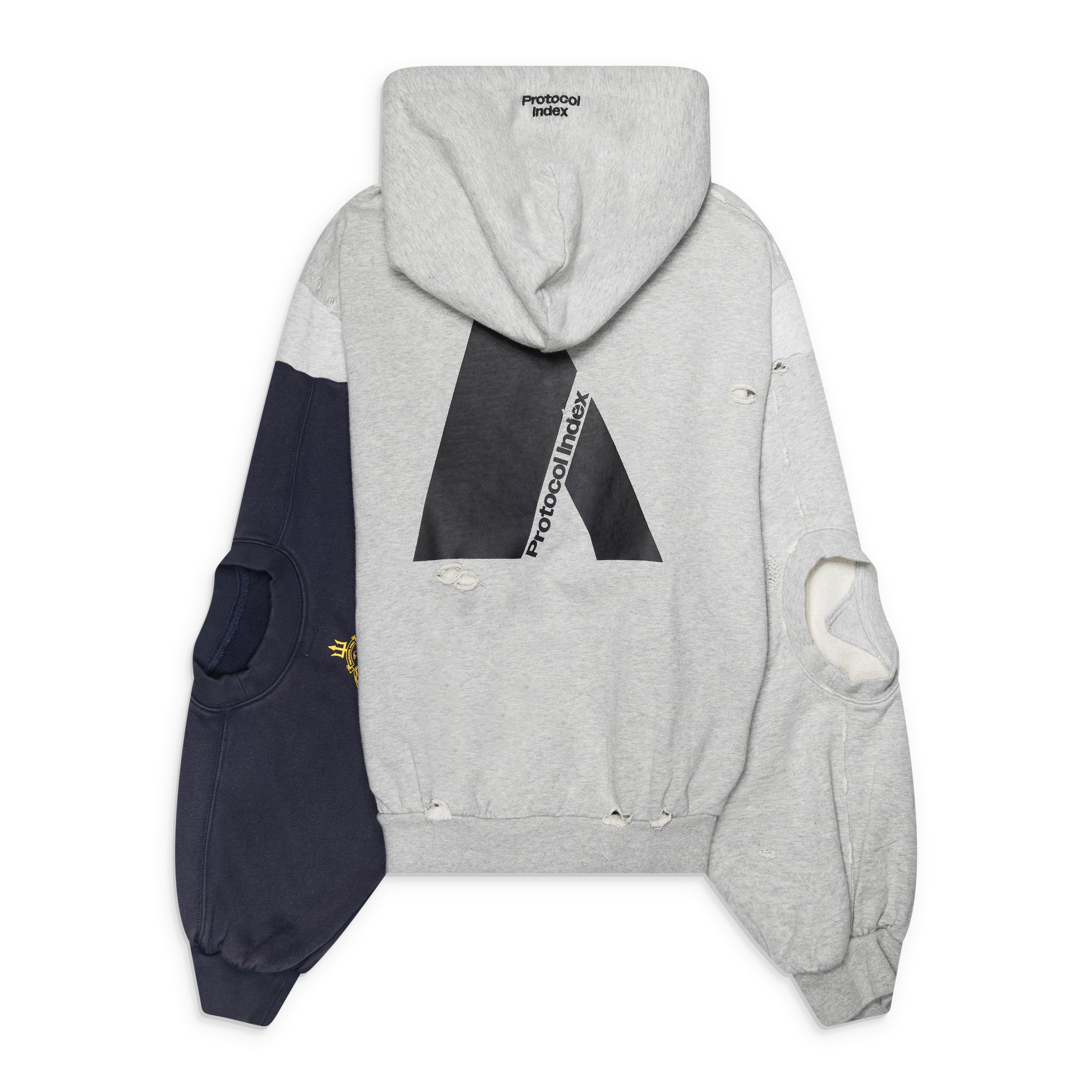 a*m様 Protocol Index Protocol Index Reconstructed Zip Hoodie Grey – ESSXNYC