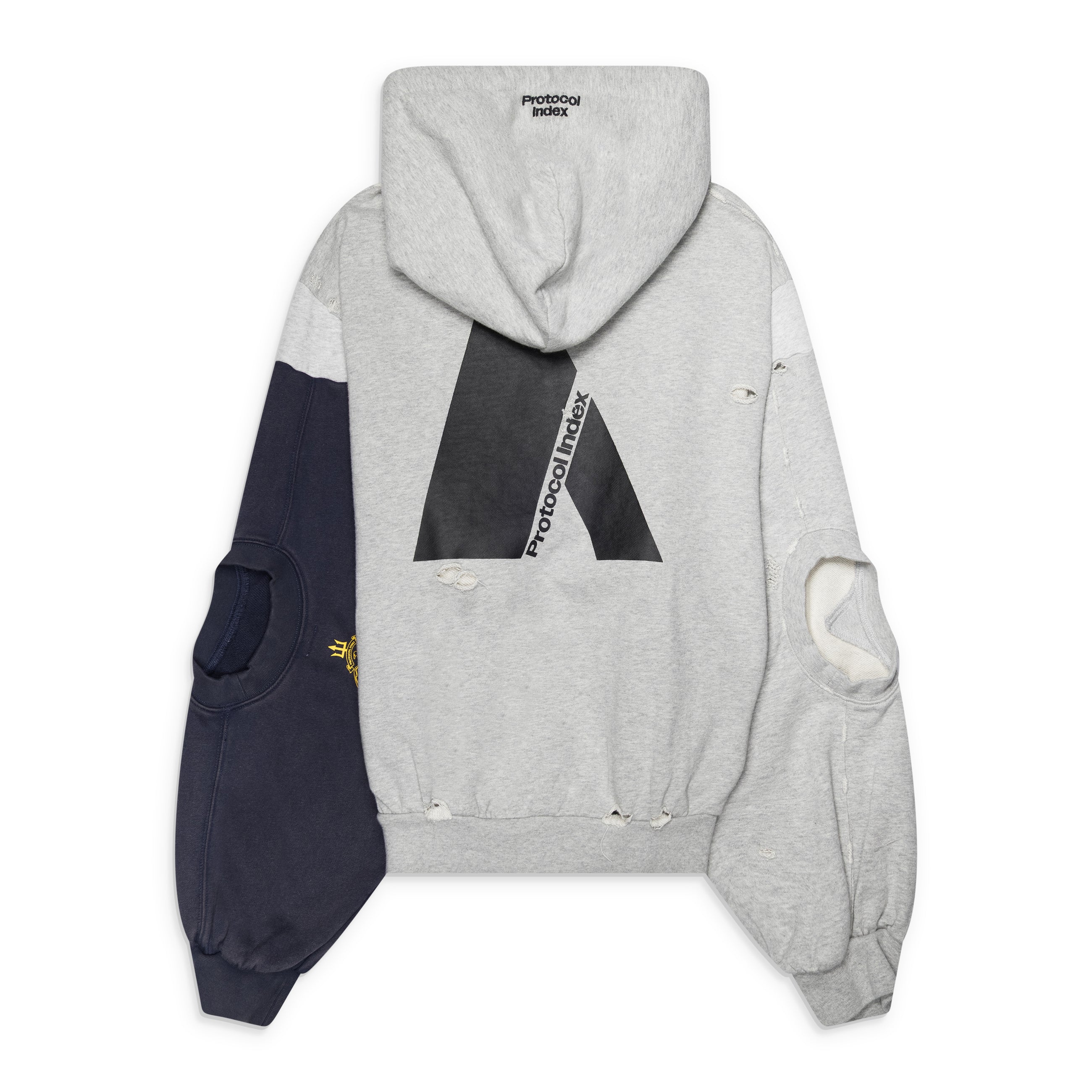 Protocol Index Reconstructed Zip Hoodie Grey