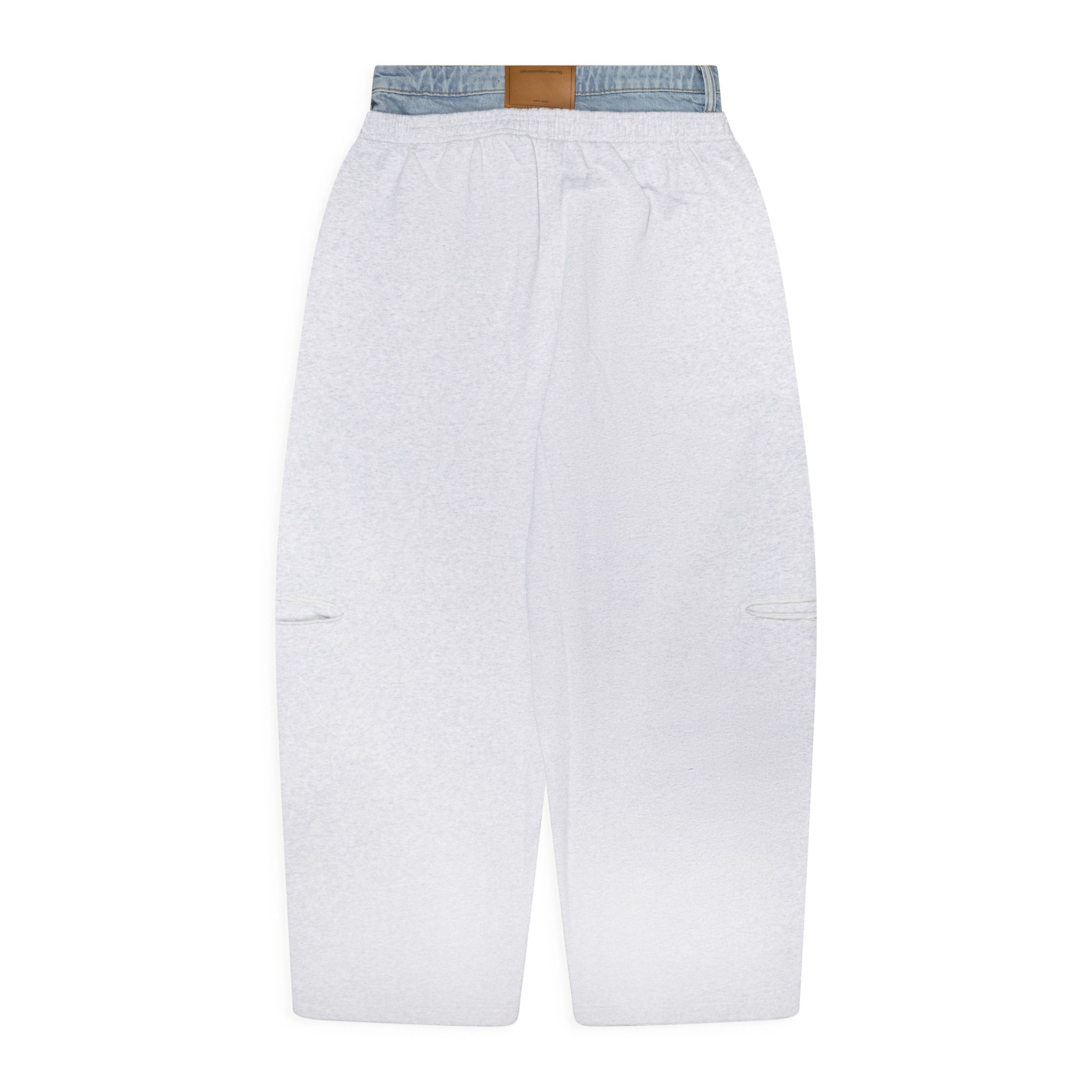 Alexander Wang Slashed Sweatpant W/ Denim Waistband Gray