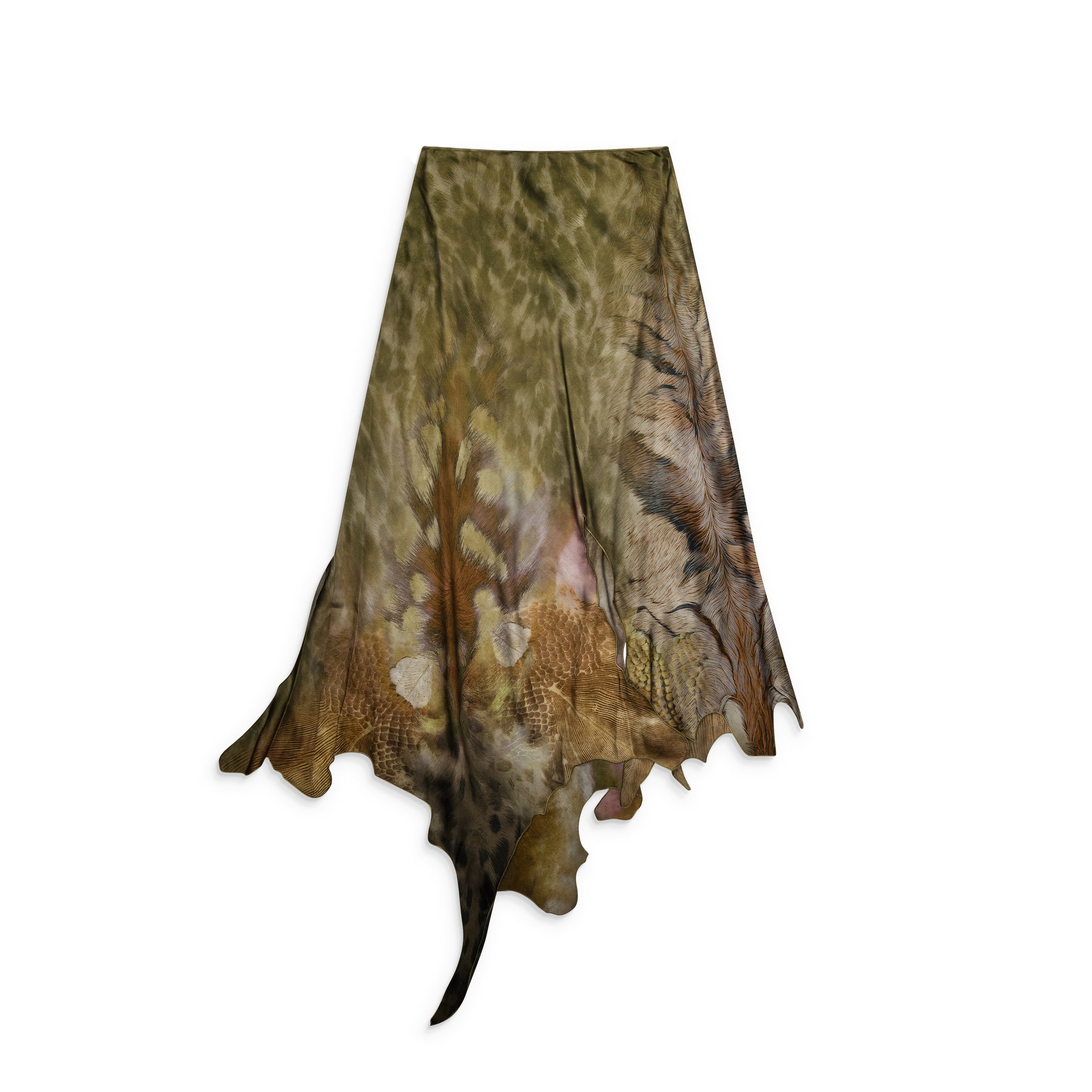 Diesel Assymetrical Satin Skirt Multicolor