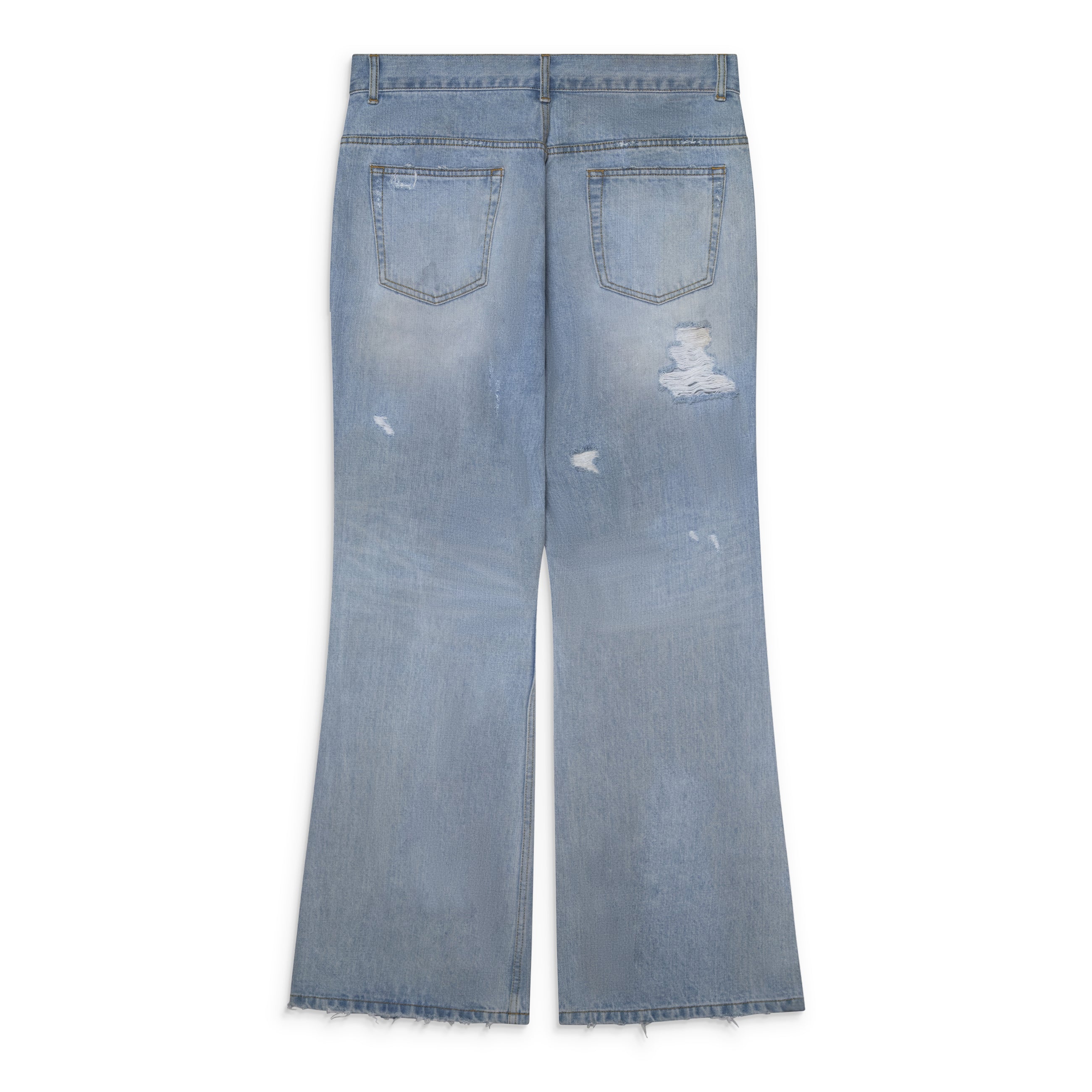 Protocol Index Blue Double Closure Flared Denim
