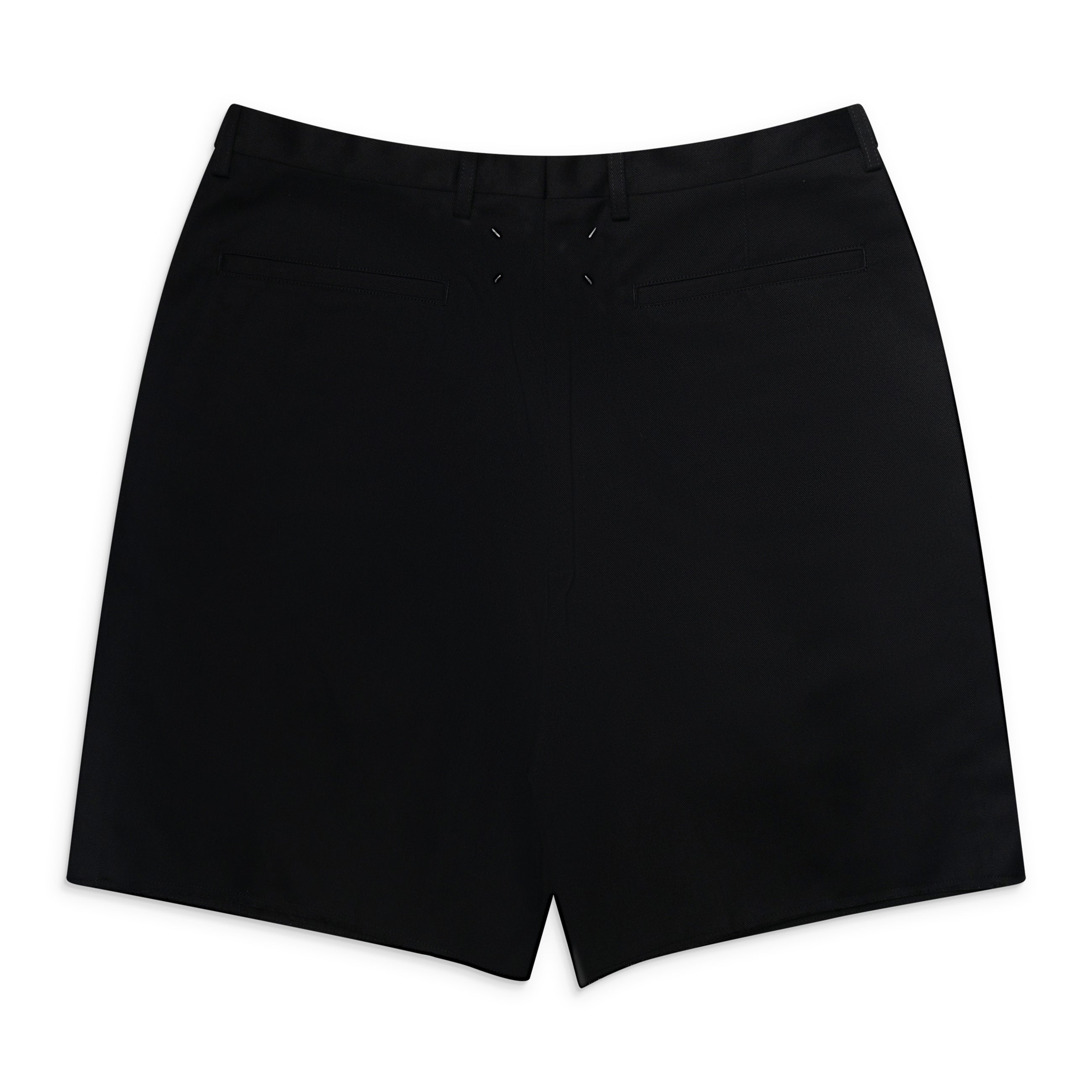 Maison Margiela Pleated Cotton Shorts Black
