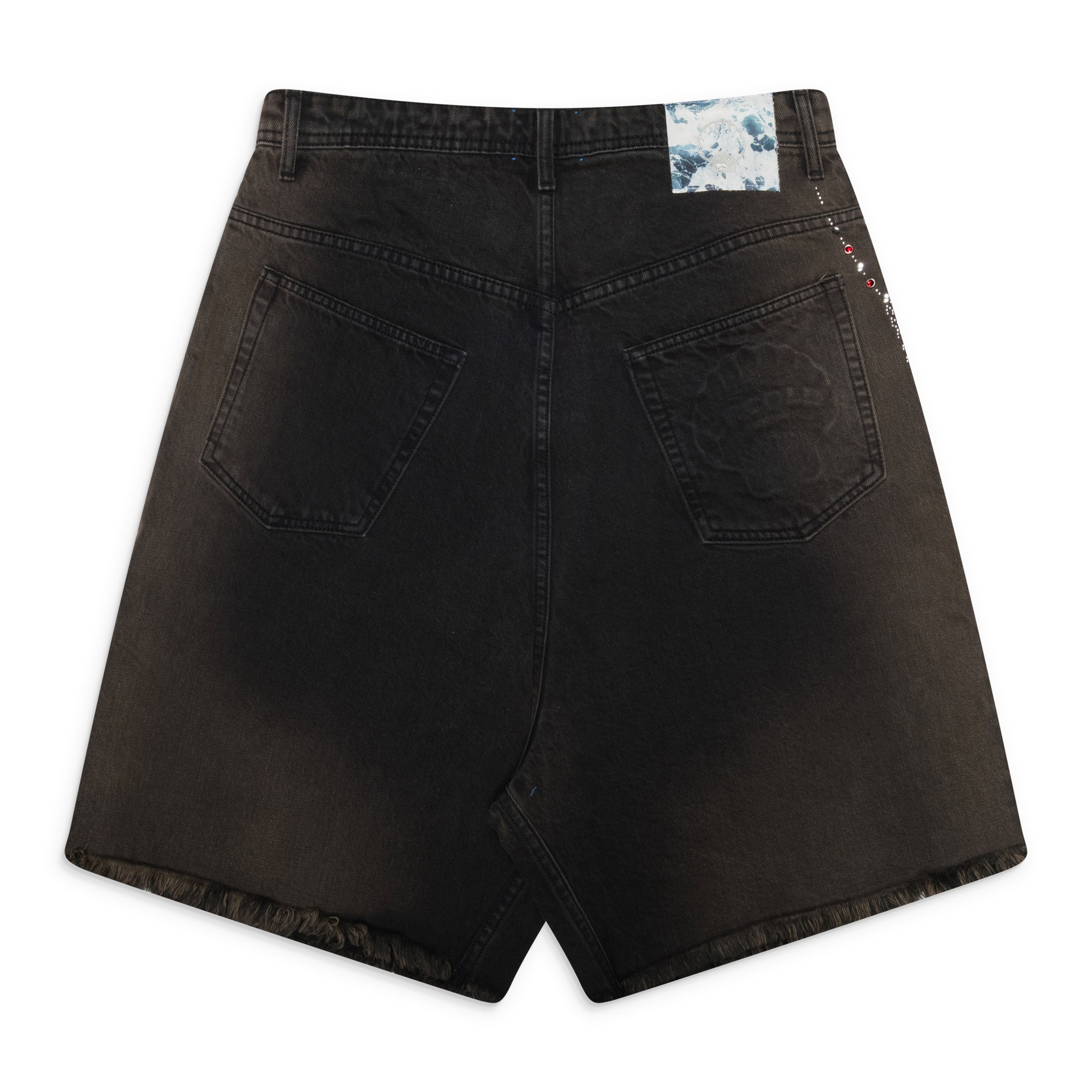 Ercole Studio Black Victorian Chain Denim Short