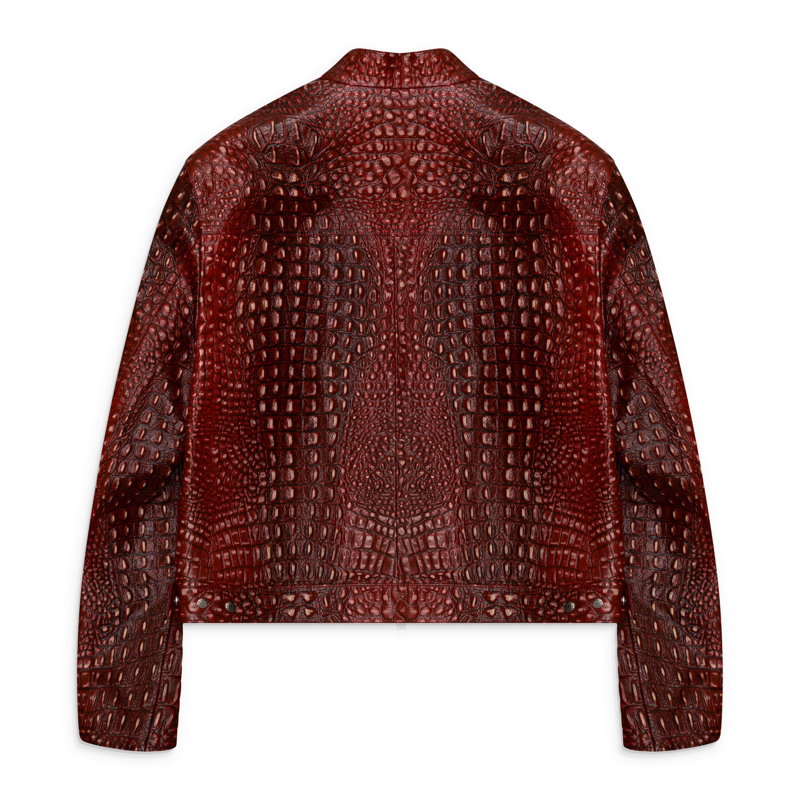 Camper Lab Crocodile Moto Jacket Red