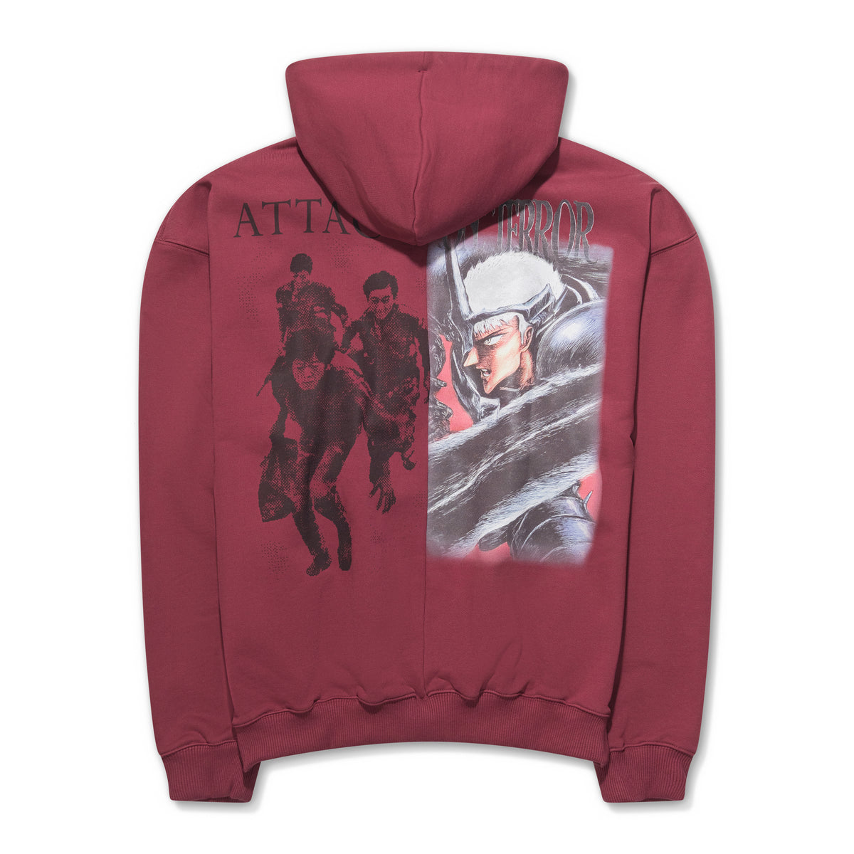 FFFPostalservice Attack On Terror Curved Zip-Up Hoodie Red