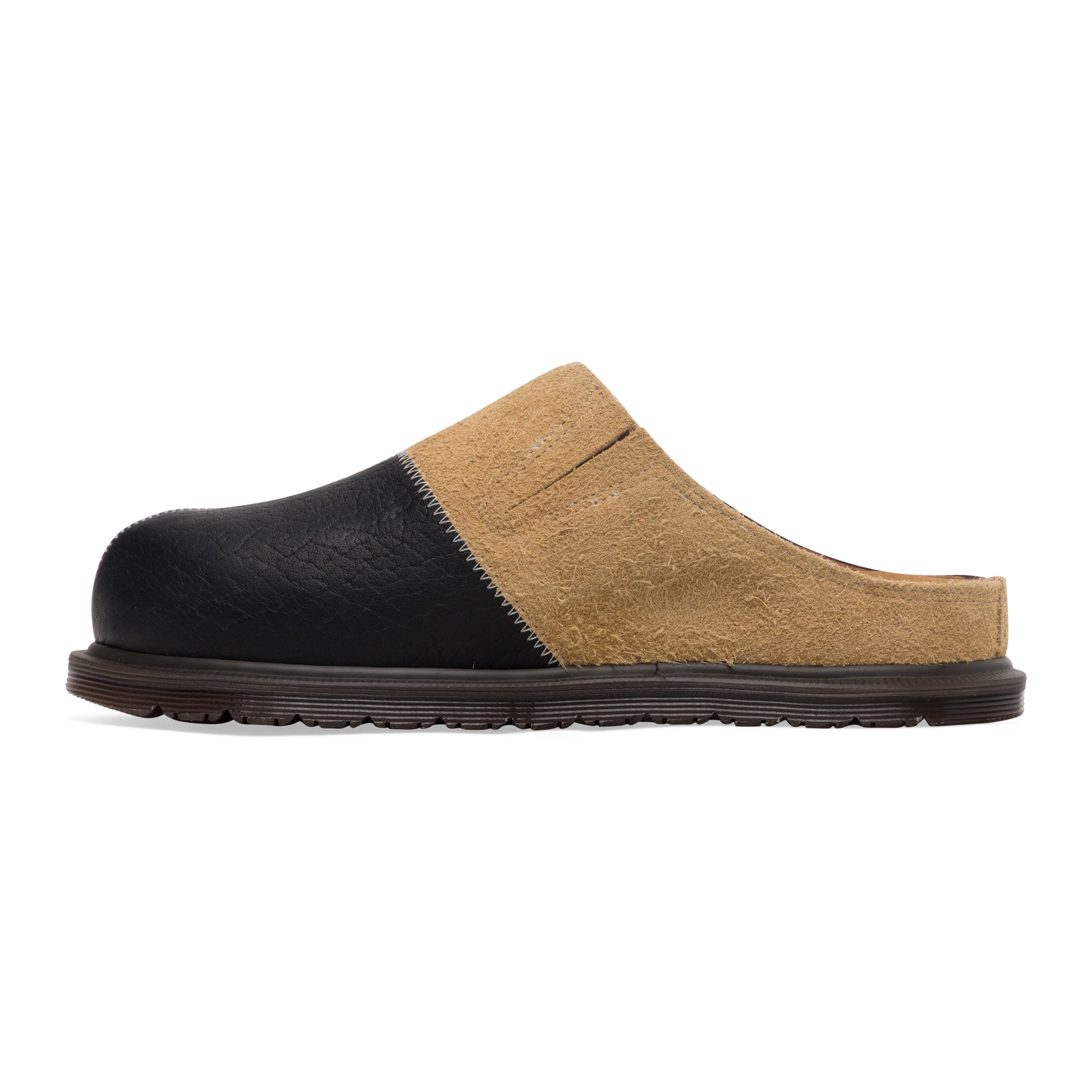 Dr. Martens Hairy Suede + Milled Nubuck San Mule Pw Sand + Butterscotch