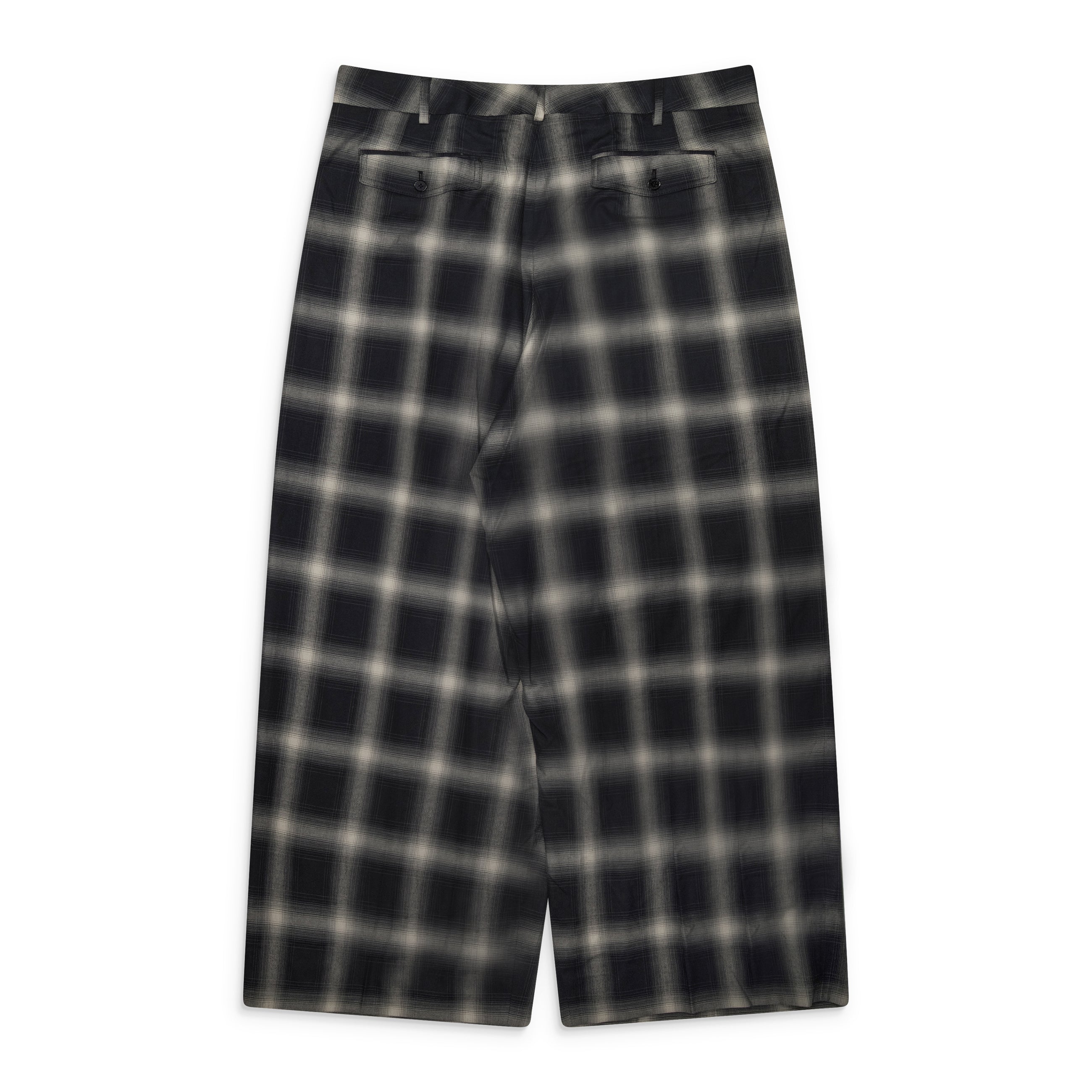 Lu'u Dan Triple Pleat Plaid Trousers Black