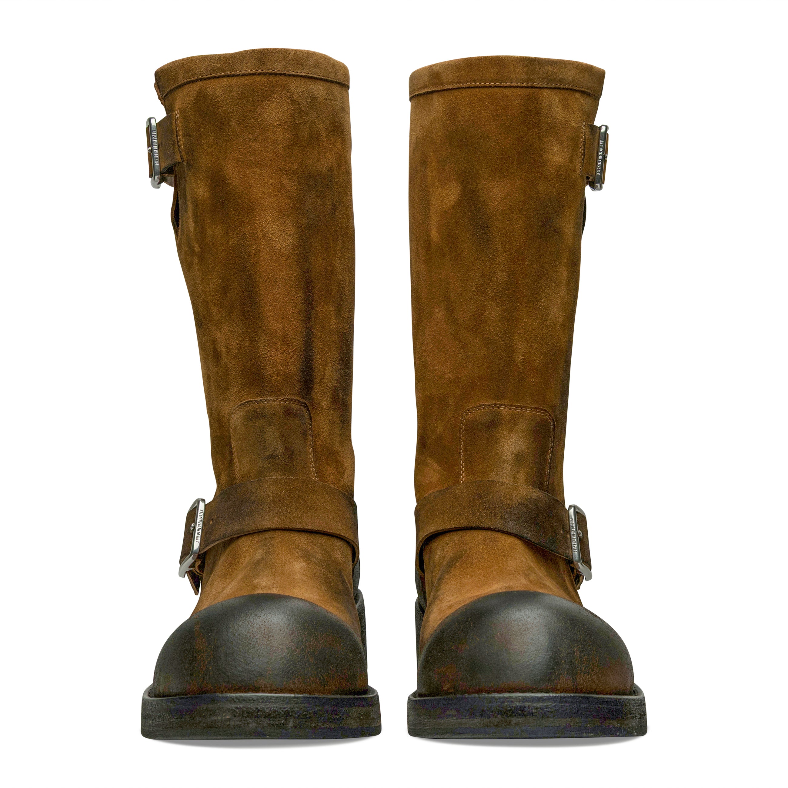 Ann Demeulemeester Sarith Engineer Biker Boots With Buckles Brown
