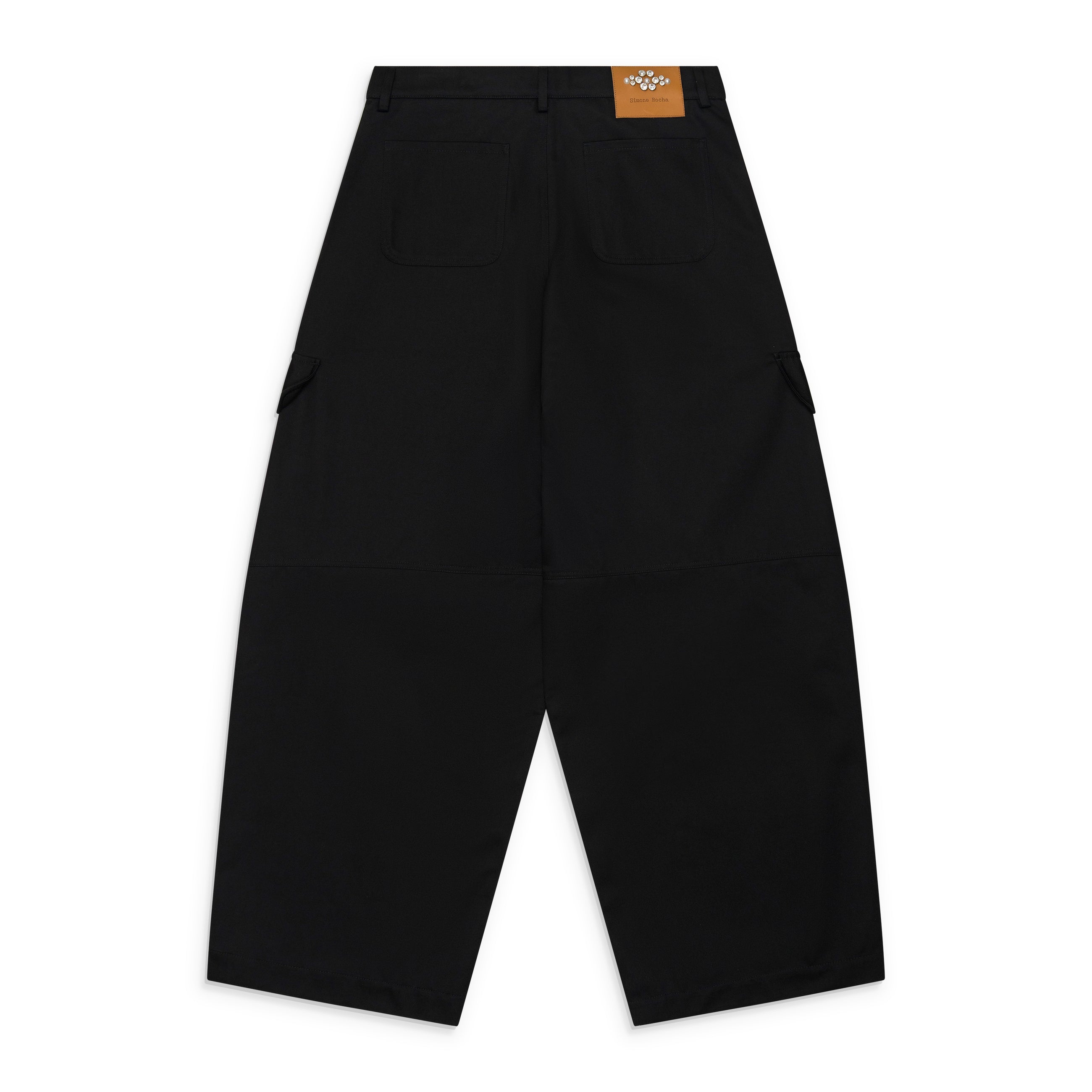 Simone Rocha Cargo Balloon Knee Pleat Trousers Black
