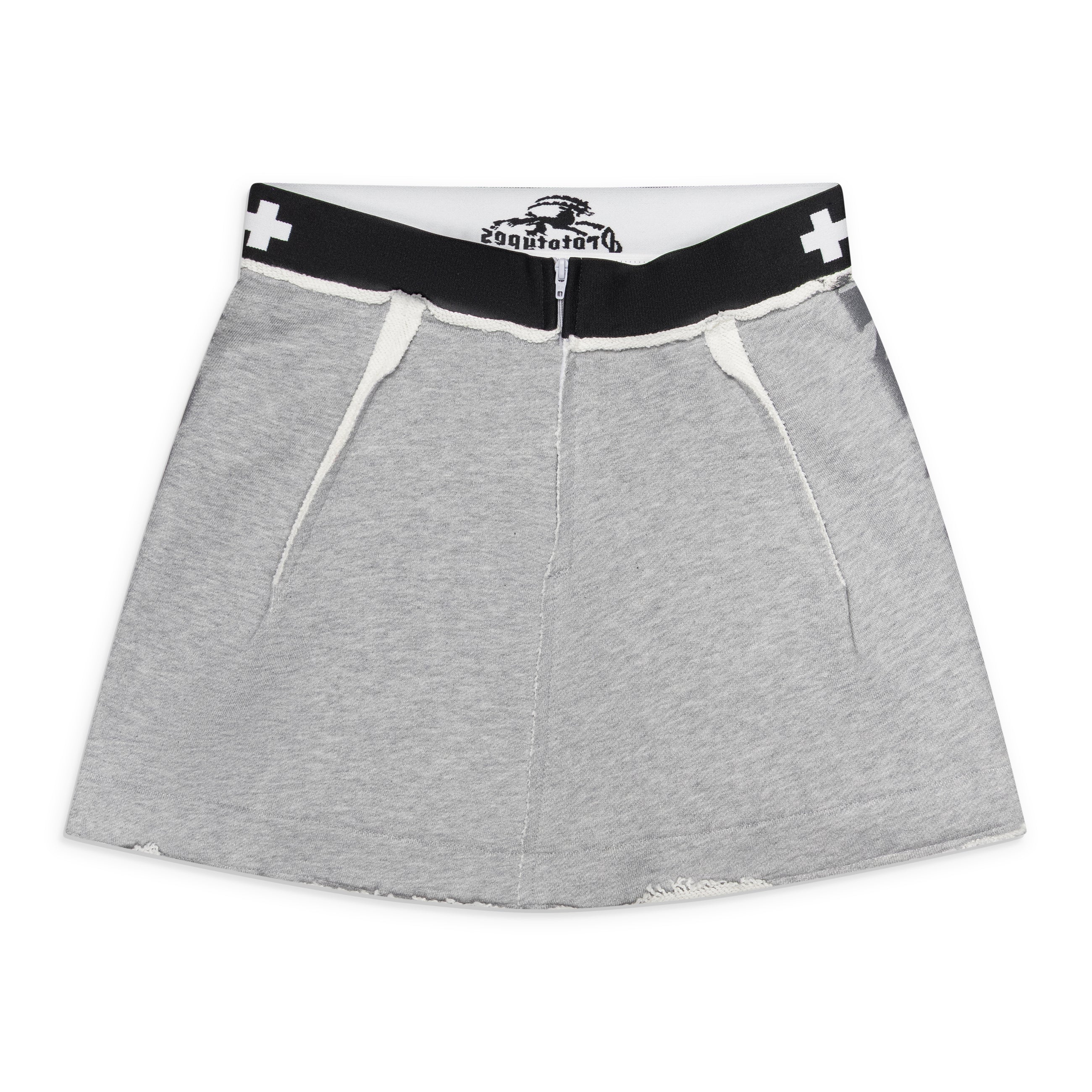 Prototypes Pied De Poule Zip Mini Skirt Grey