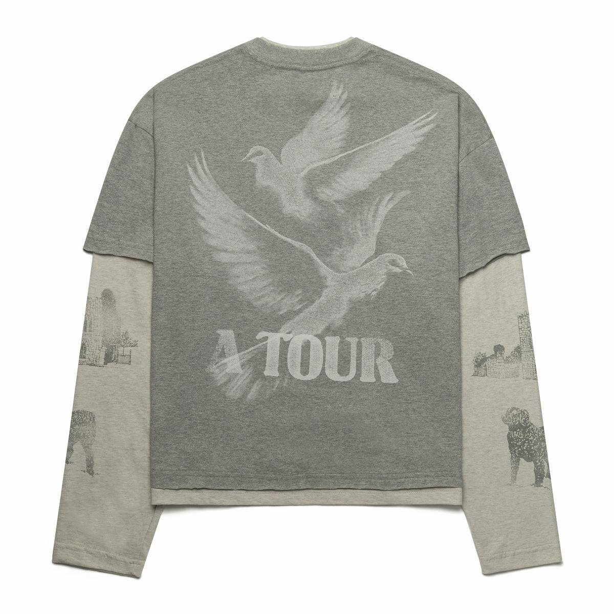 Ercole Studio Hollywood Cemetery Double Layer Boxy Tee Heather