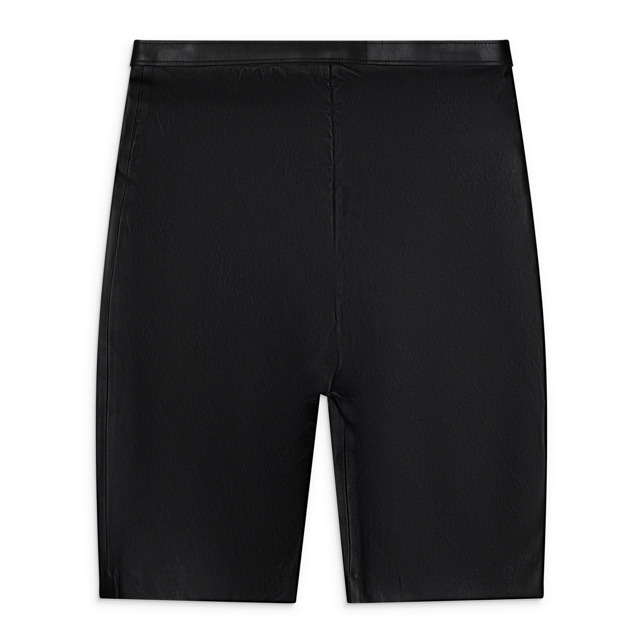 Alexander Wang Mid-Rise Belted Leather Shorts Black
