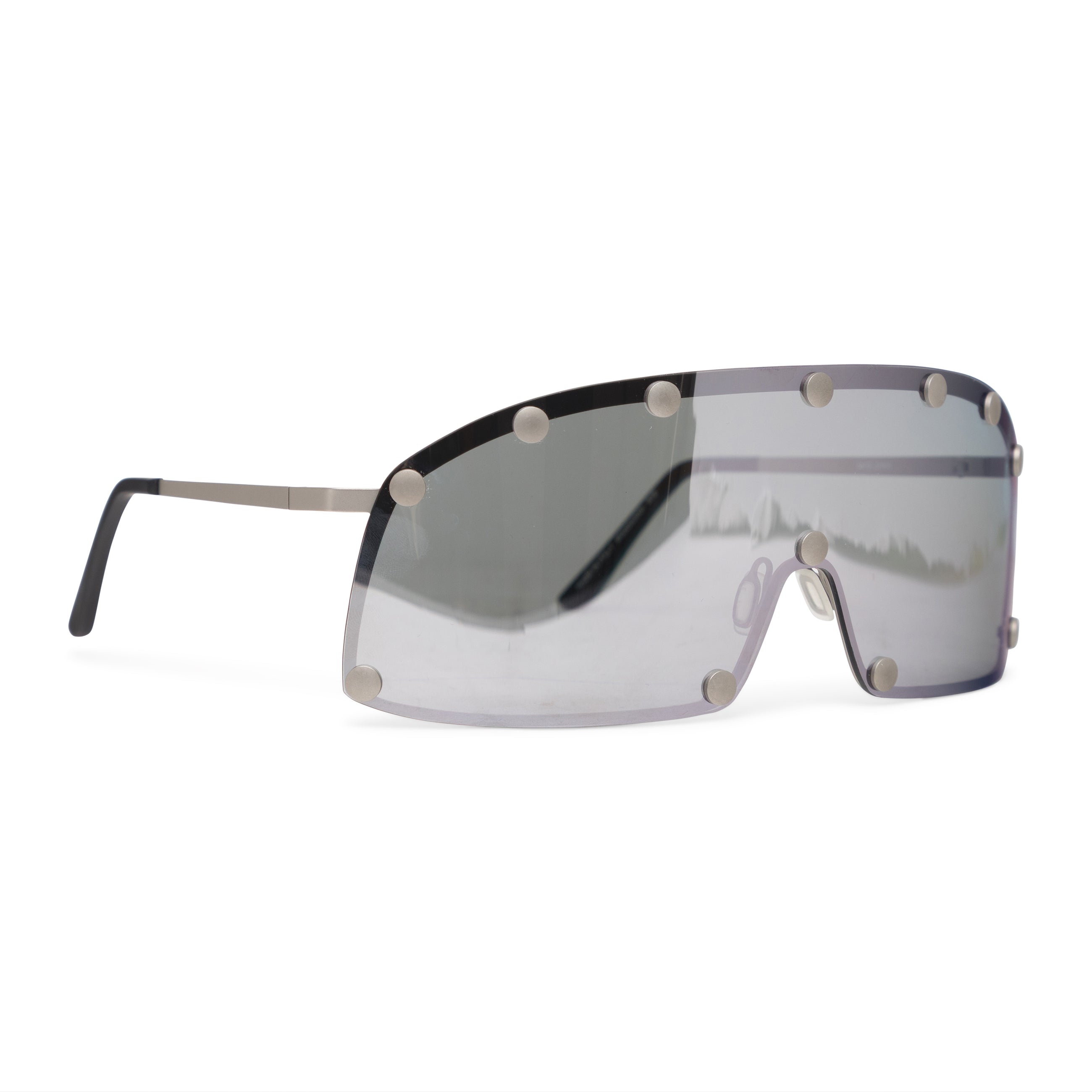 Rick Owens DRKSHDW Silver Shielding Sunglasses