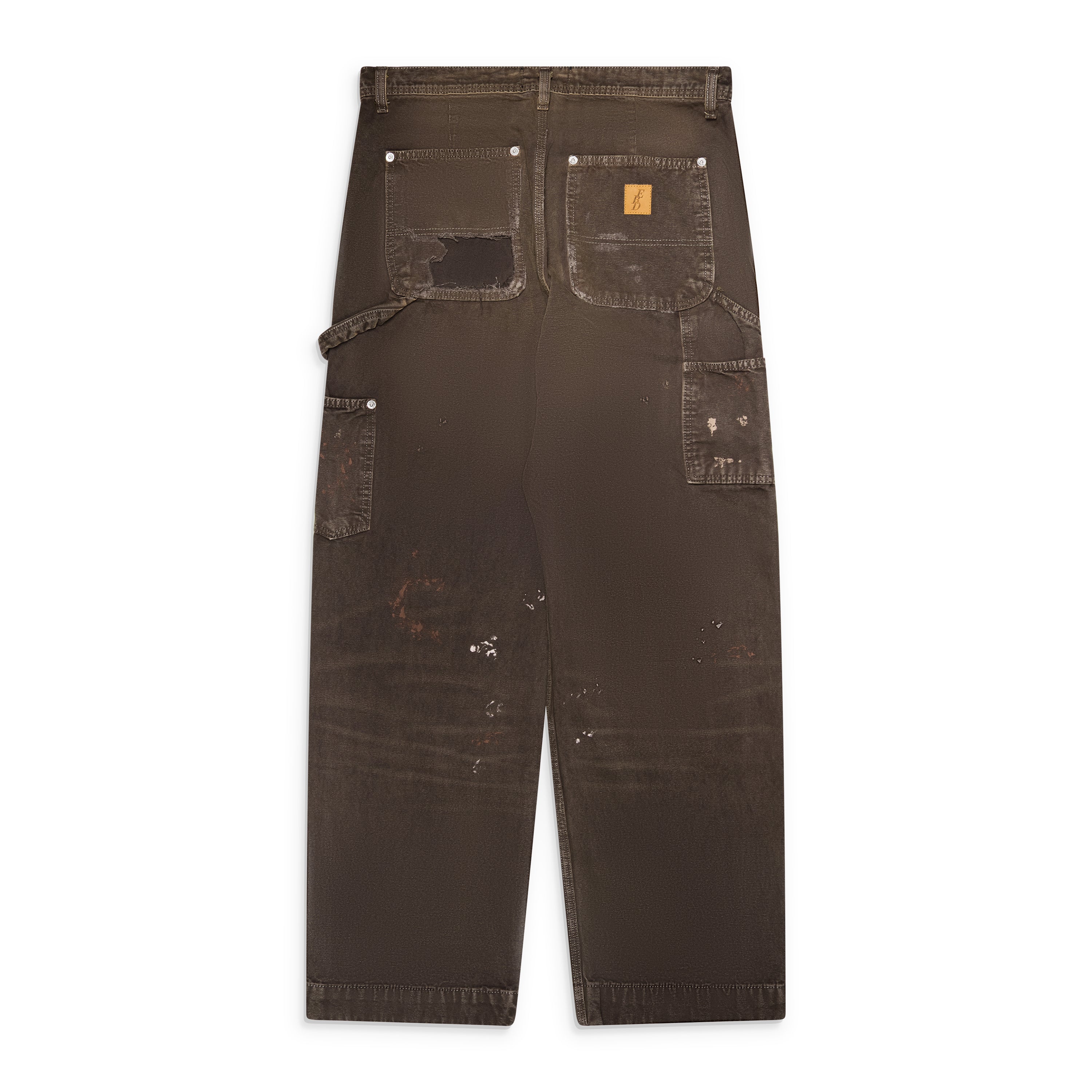 enfants riches deprimes ダブルニー パンツ Enfants Riches Deprimes Brown Double Knee Paint Pants – ESSXNYC