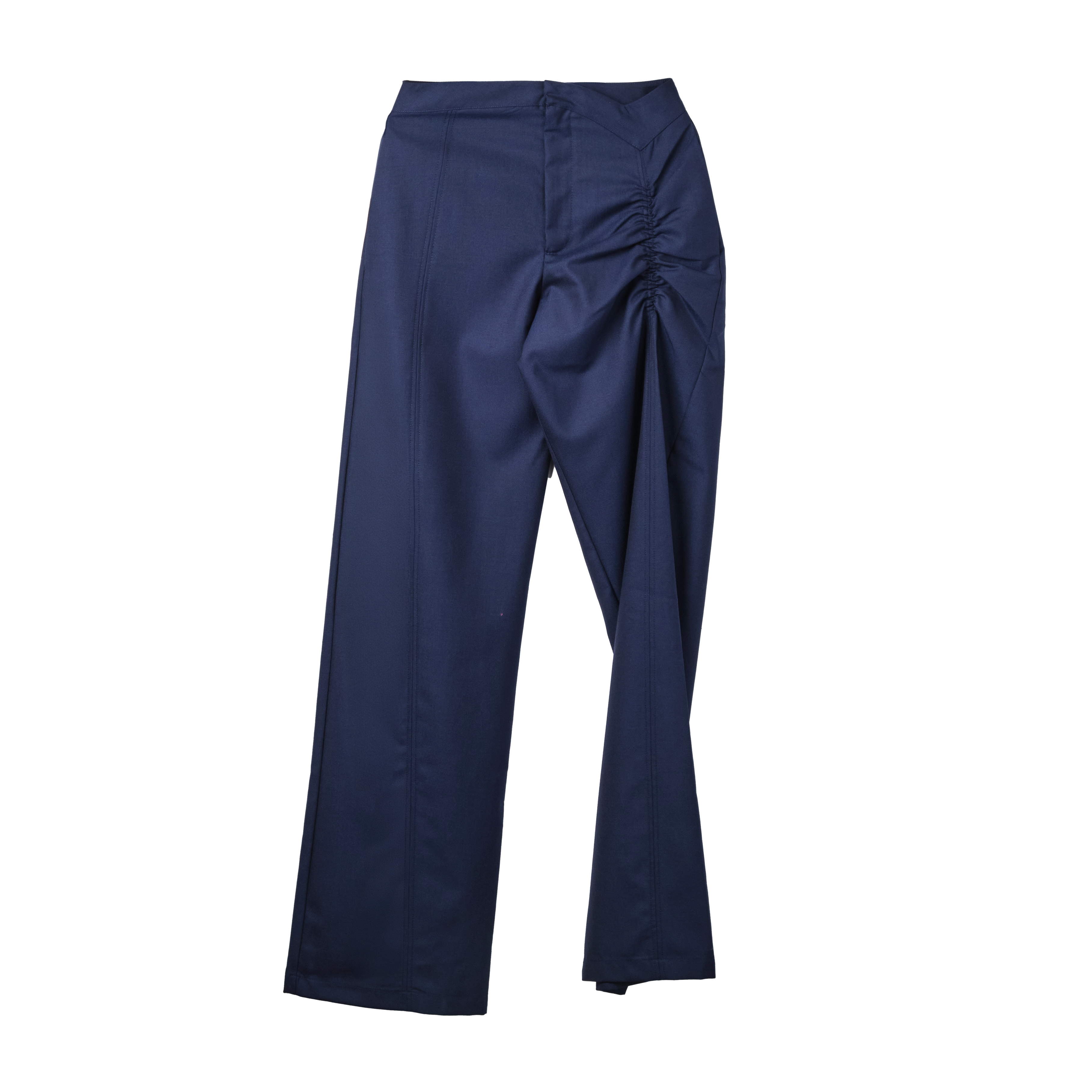 MAINLINE:RUS/FR.CA/DE TAILORED TROUSERS WITH V-WAISTBAND AND GATHERING DETAIL PANTS BLUE