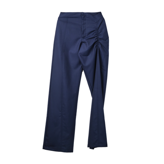 MAINLINE:RUS/FR.CA/DE TAILORED TROUSERS WITH V-WAISTBAND AND GATHERING DETAIL PANTS BLUE