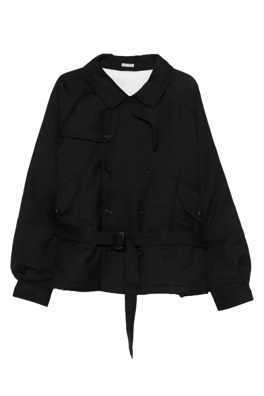 Glass Cypress Black Boro Coat Jacket Black
