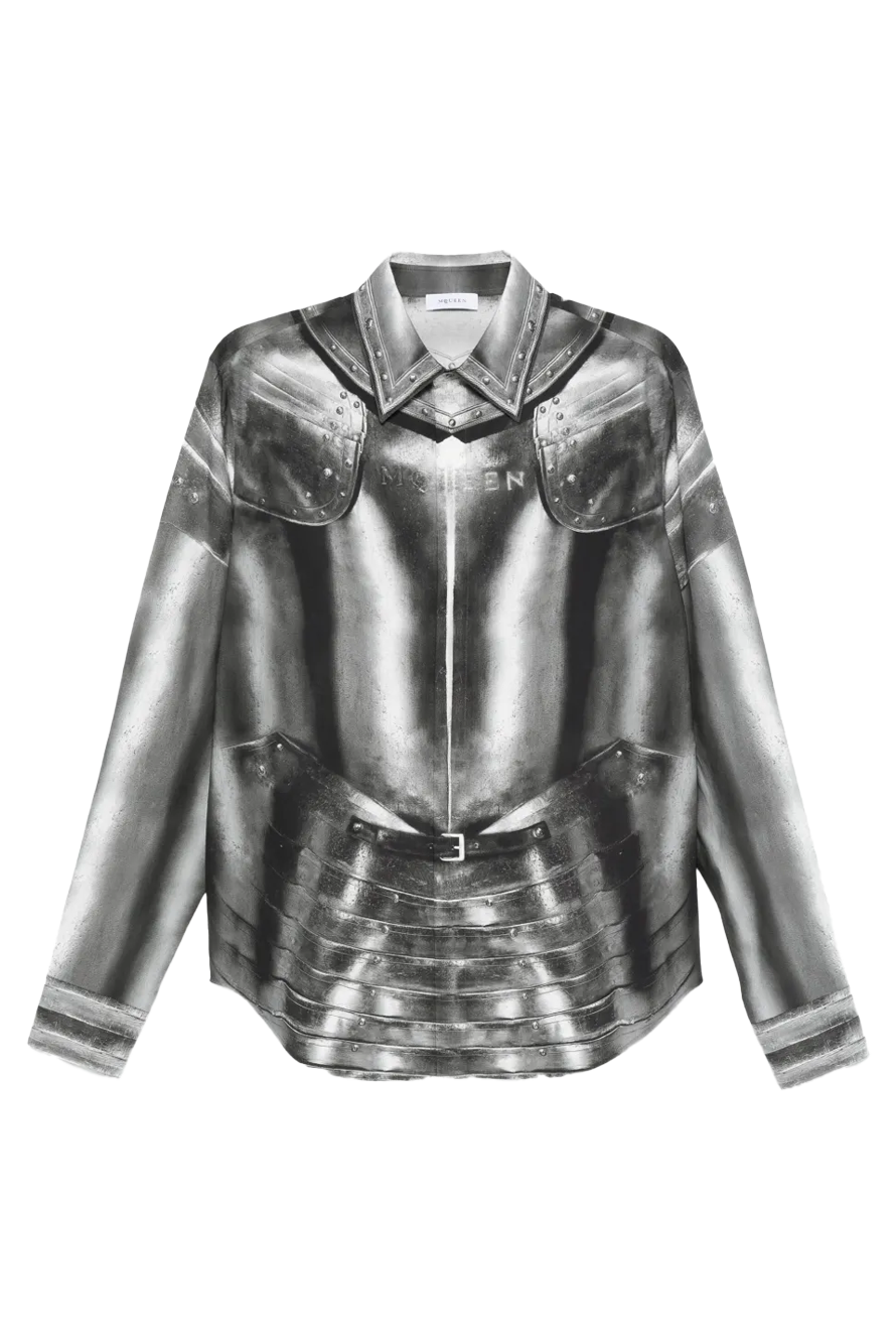 McQueen Armor Print Shirt Steel