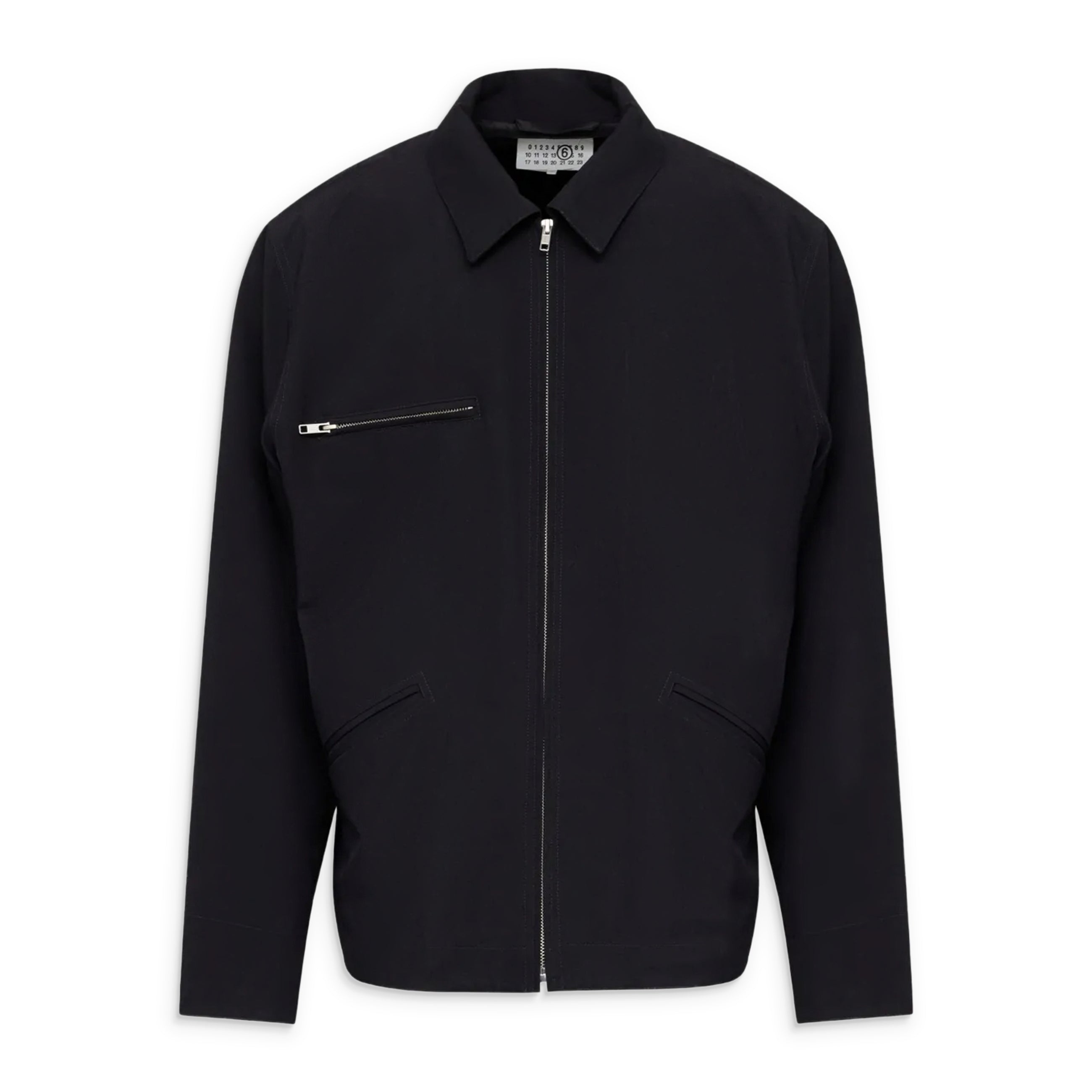MM6 Maison Margiela Light Wool Blend Zip Jacket Black