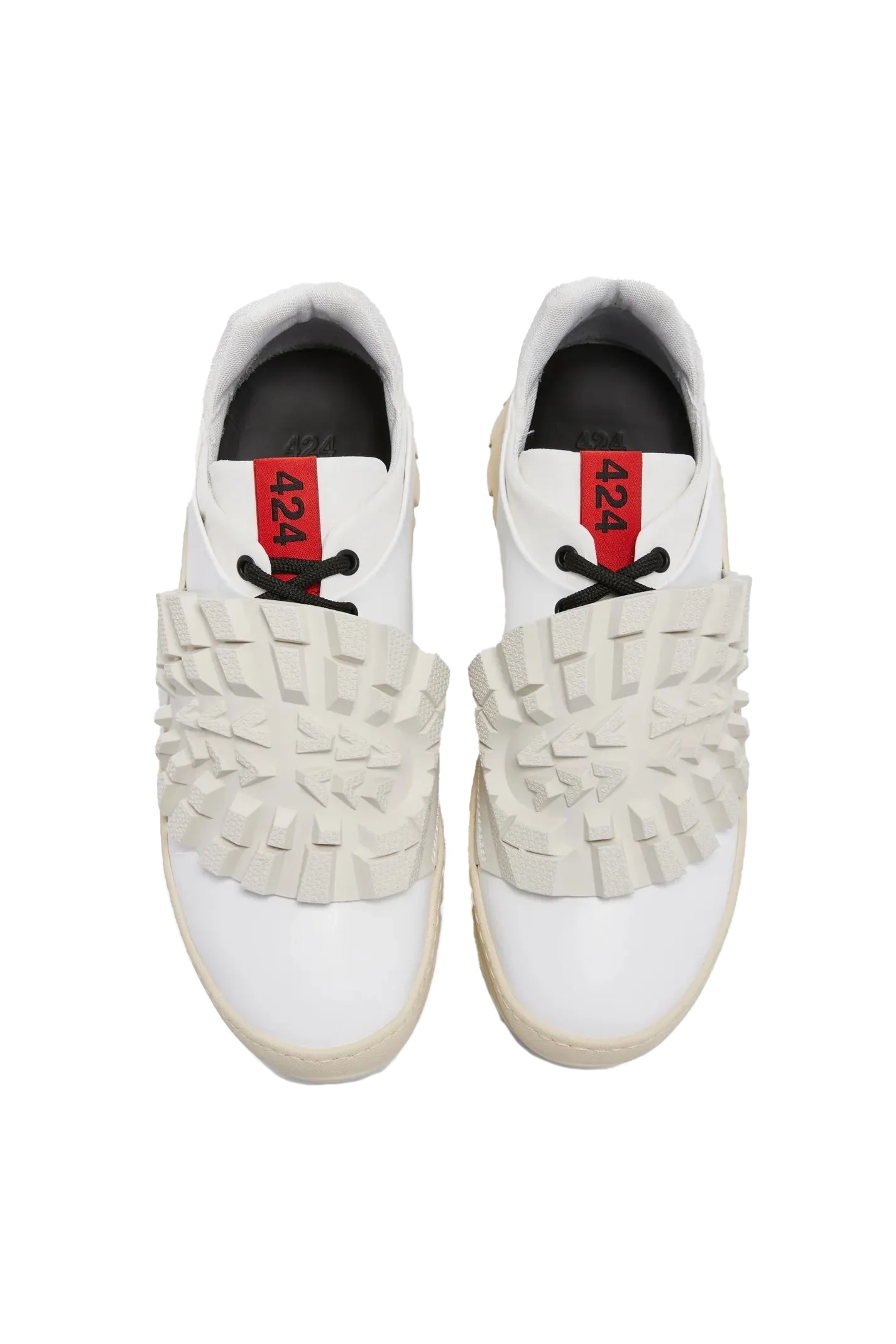 424 Ridged Texture Sneakers In White