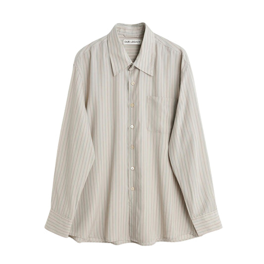 OUR LEGACY TENCEL ABOVE BUTTON DOWN SHIRT BEIGE