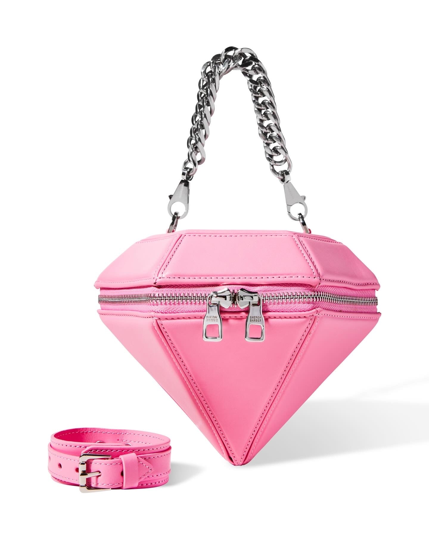 Aleali May X Sheron Barber Argyle Diamond Hand Bag Pink 6636