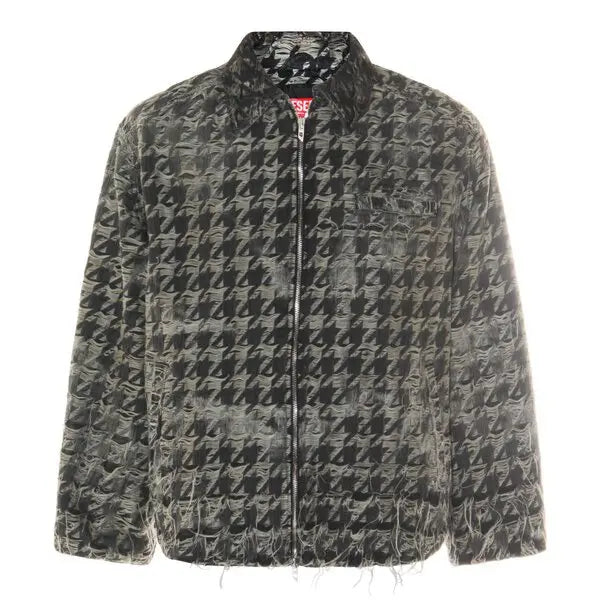 Diesel Distressed Tweed Jacket Grey