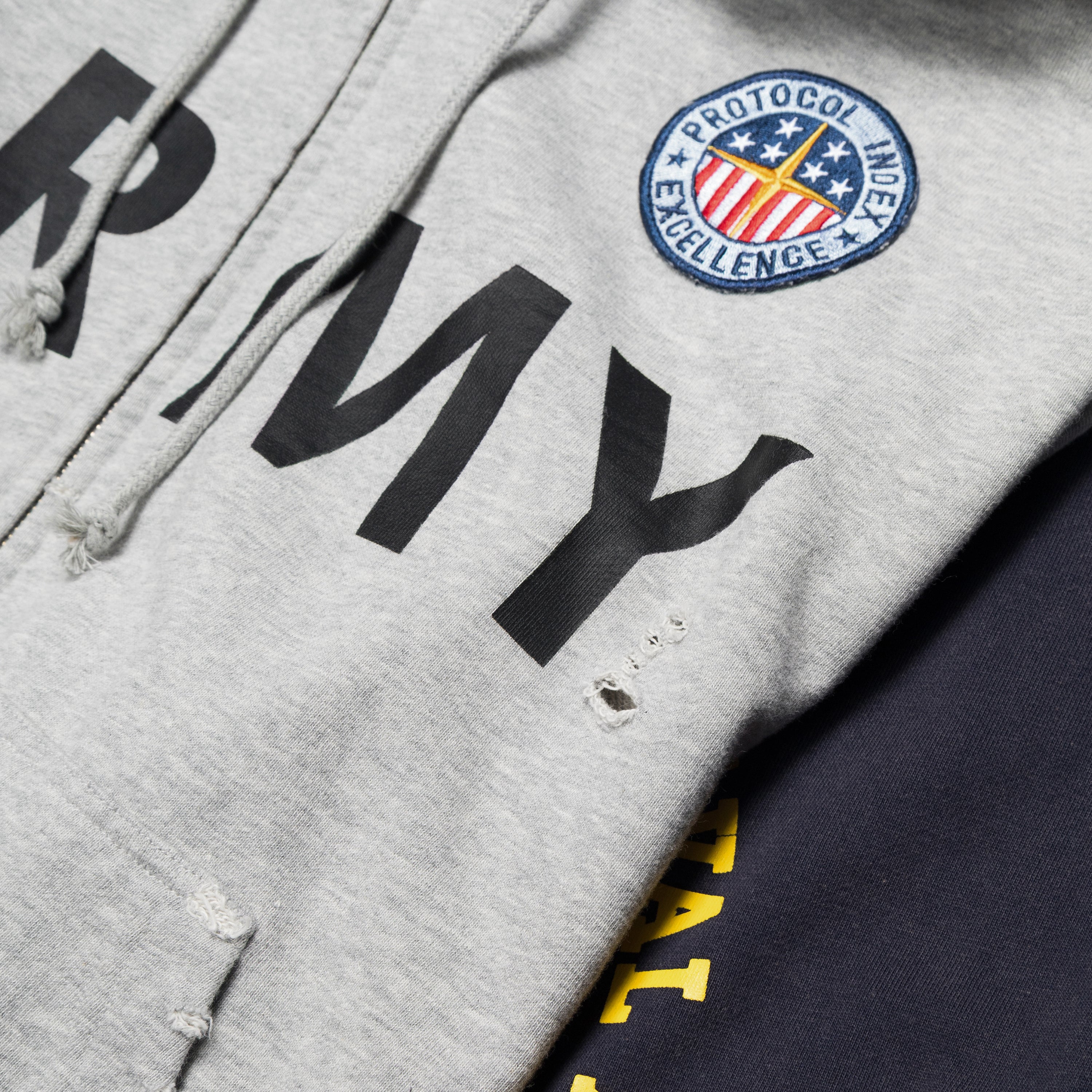 a*m様 Protocol Index Protocol Index Reconstructed Zip Hoodie Grey – ESSXNYC