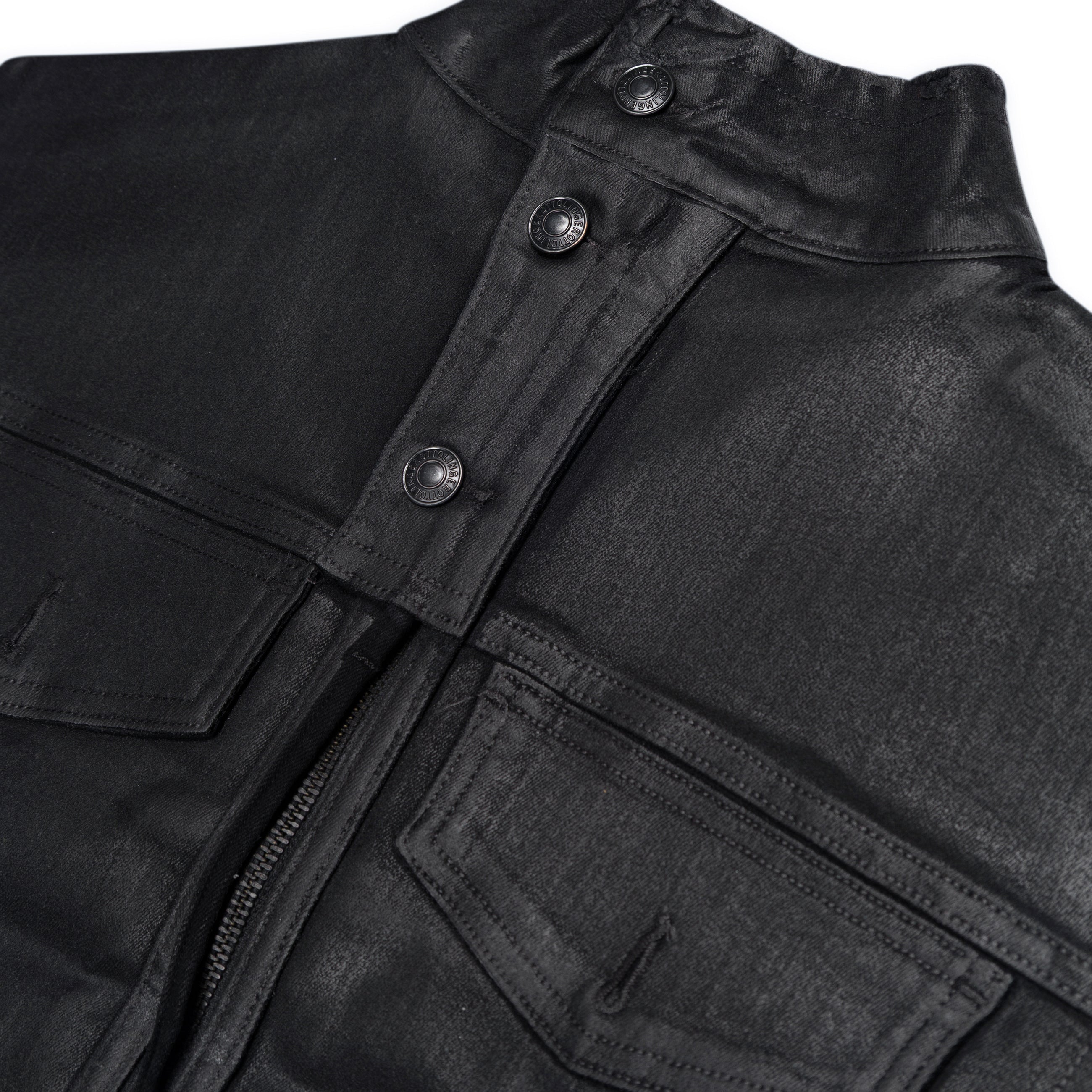 Ottolinger Glazed Denim Zip Top Black