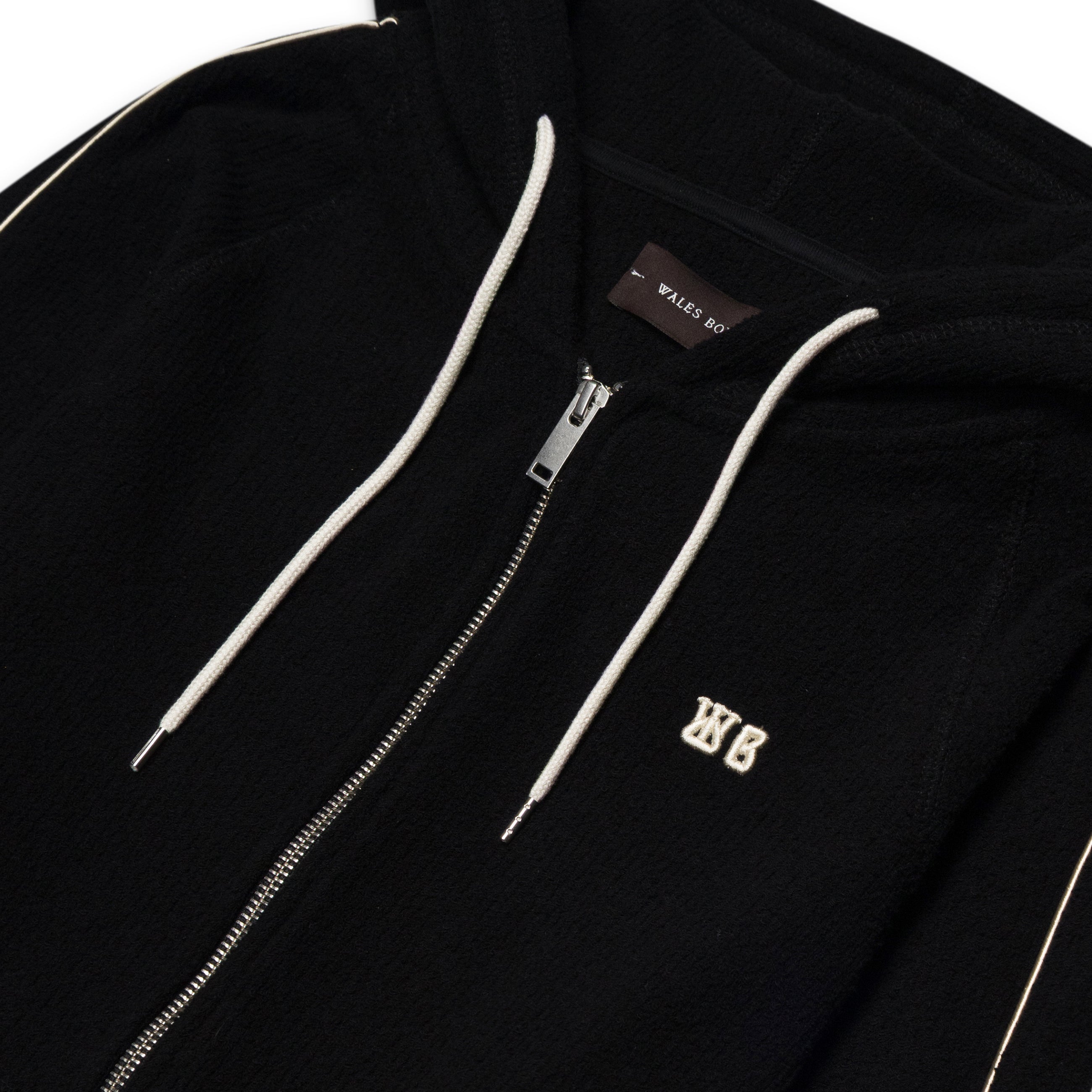 Wales Bonner Zip-Up Prince Hoodie Black