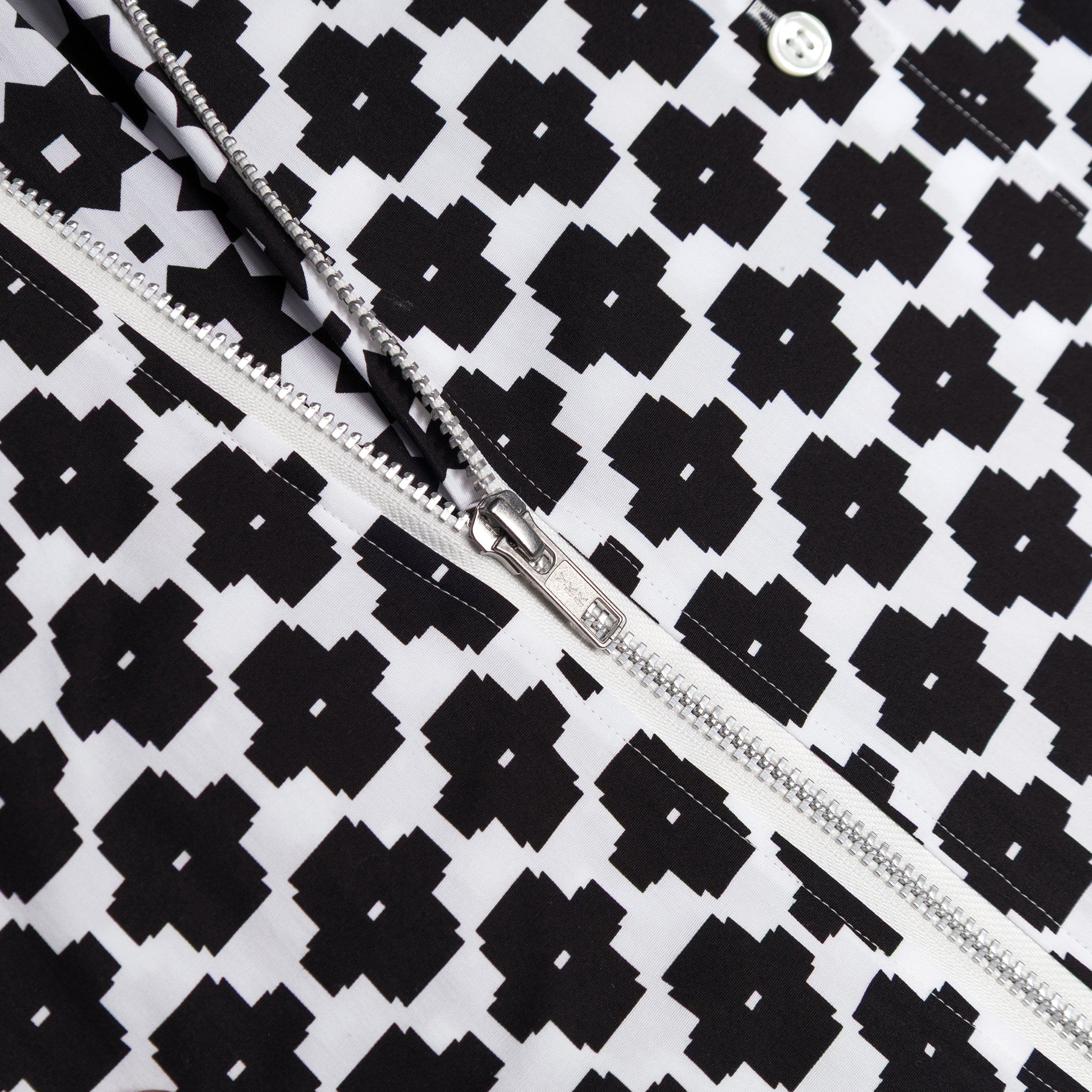 Comme Des Garcons Homme Plus Pattern Zip Shirt White / Black