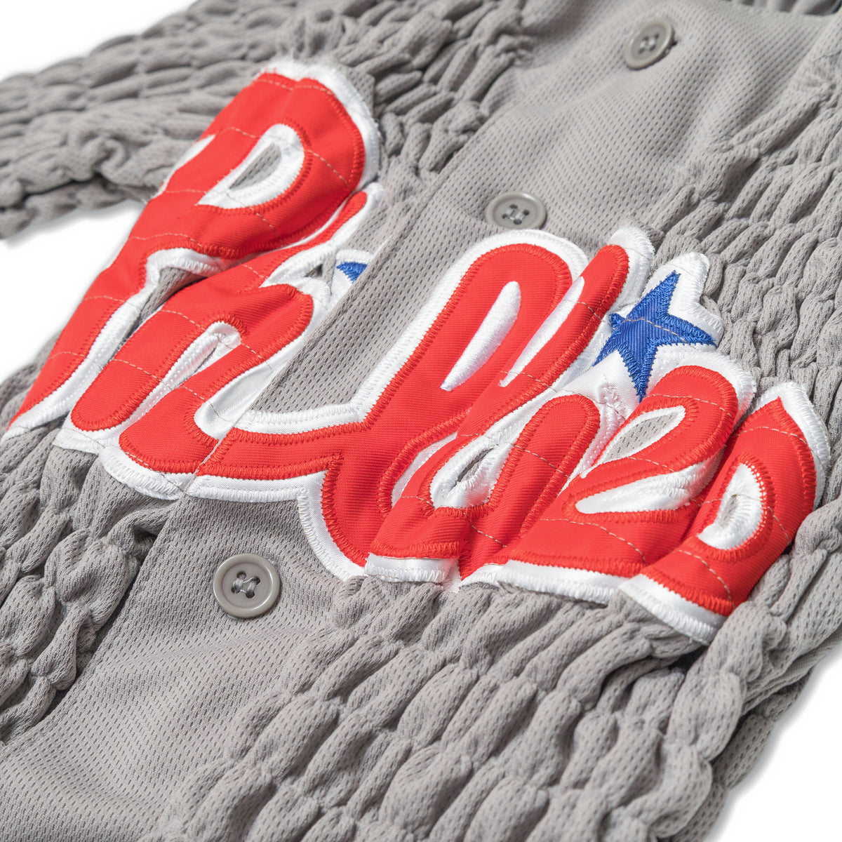 Conner Ives Reconstituted Shirred Baseball Jersey Multi
