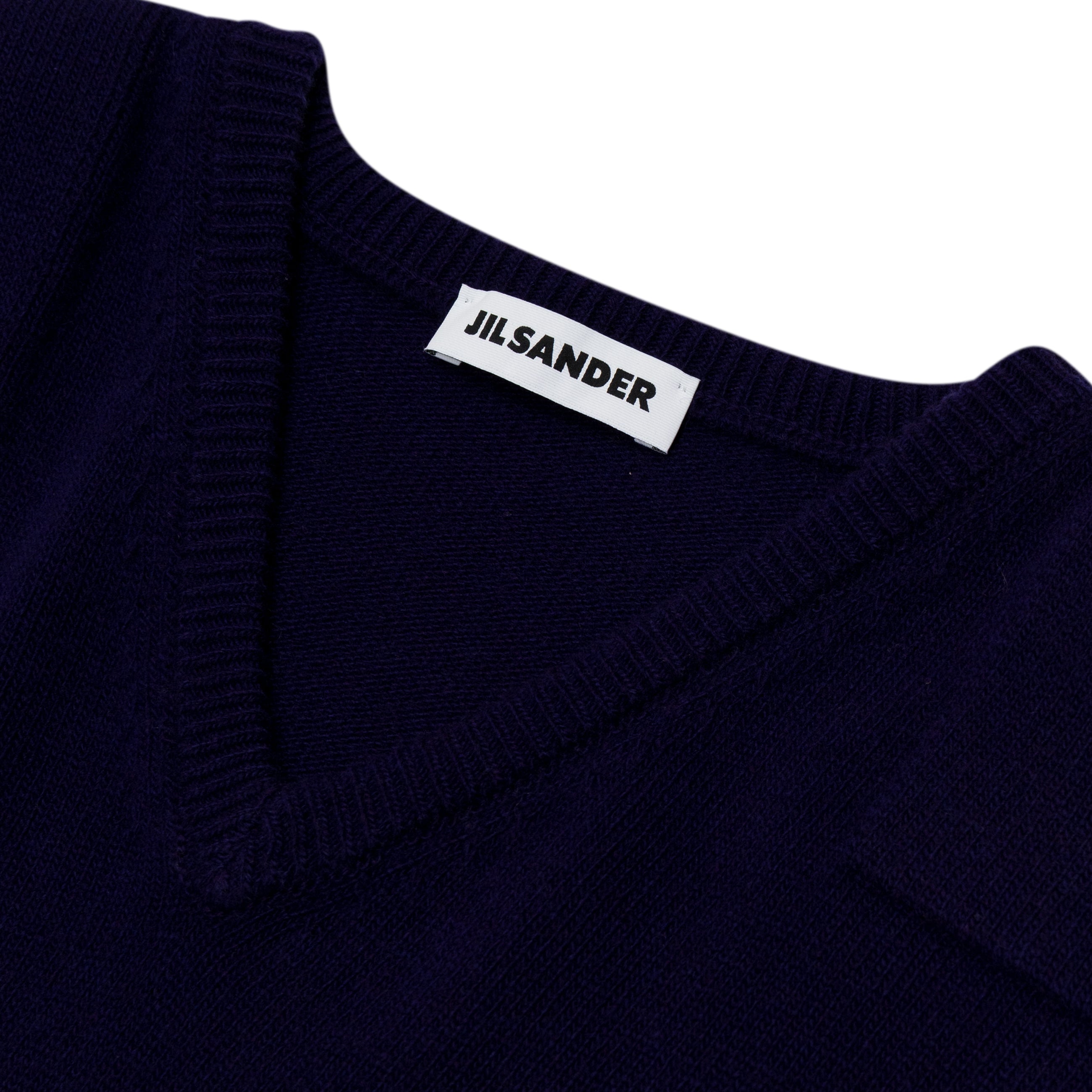 Jil Sander V-Neck Padded Jumper Violet Indigo