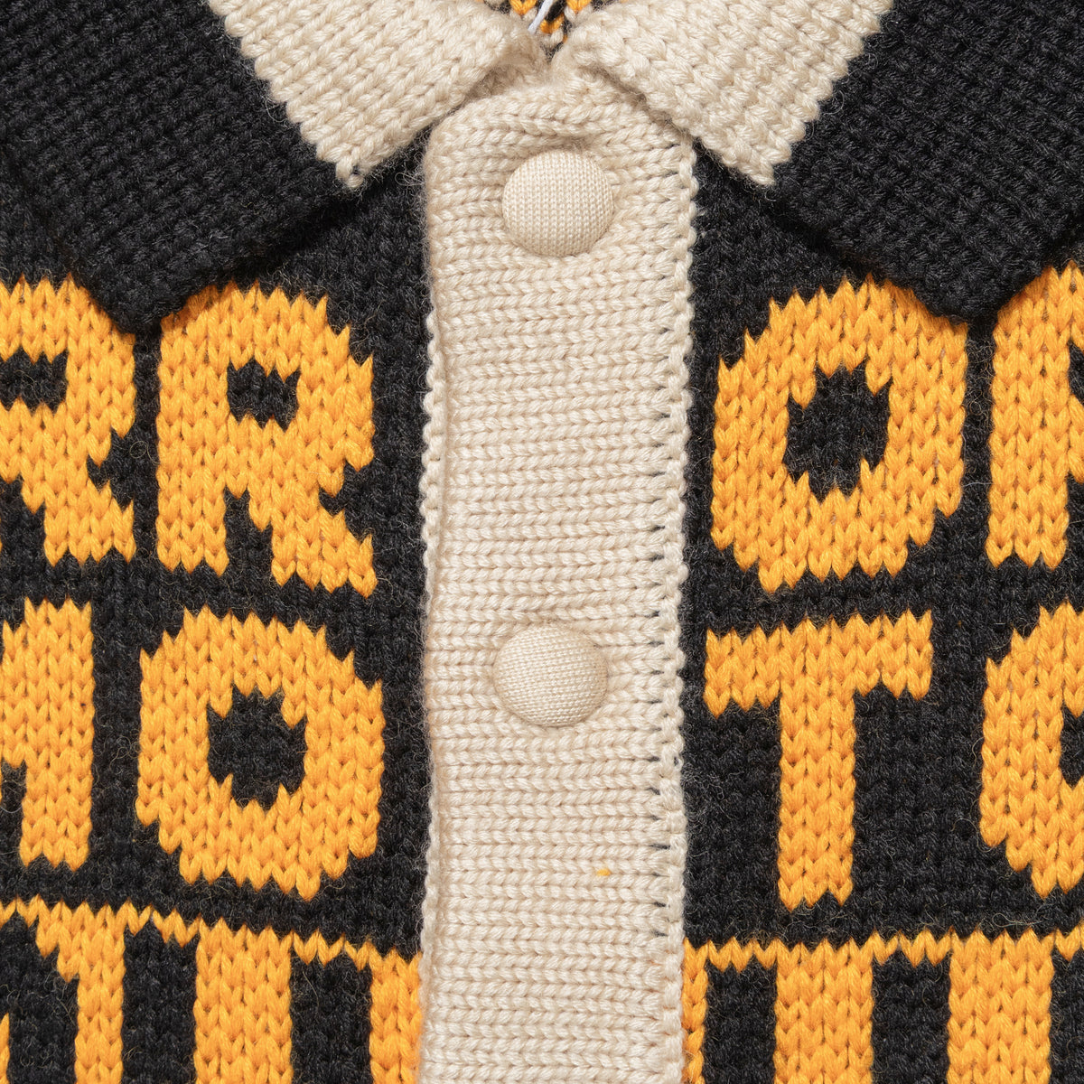 House of Errors Thick Knit Moto Cardigan Black/Orange