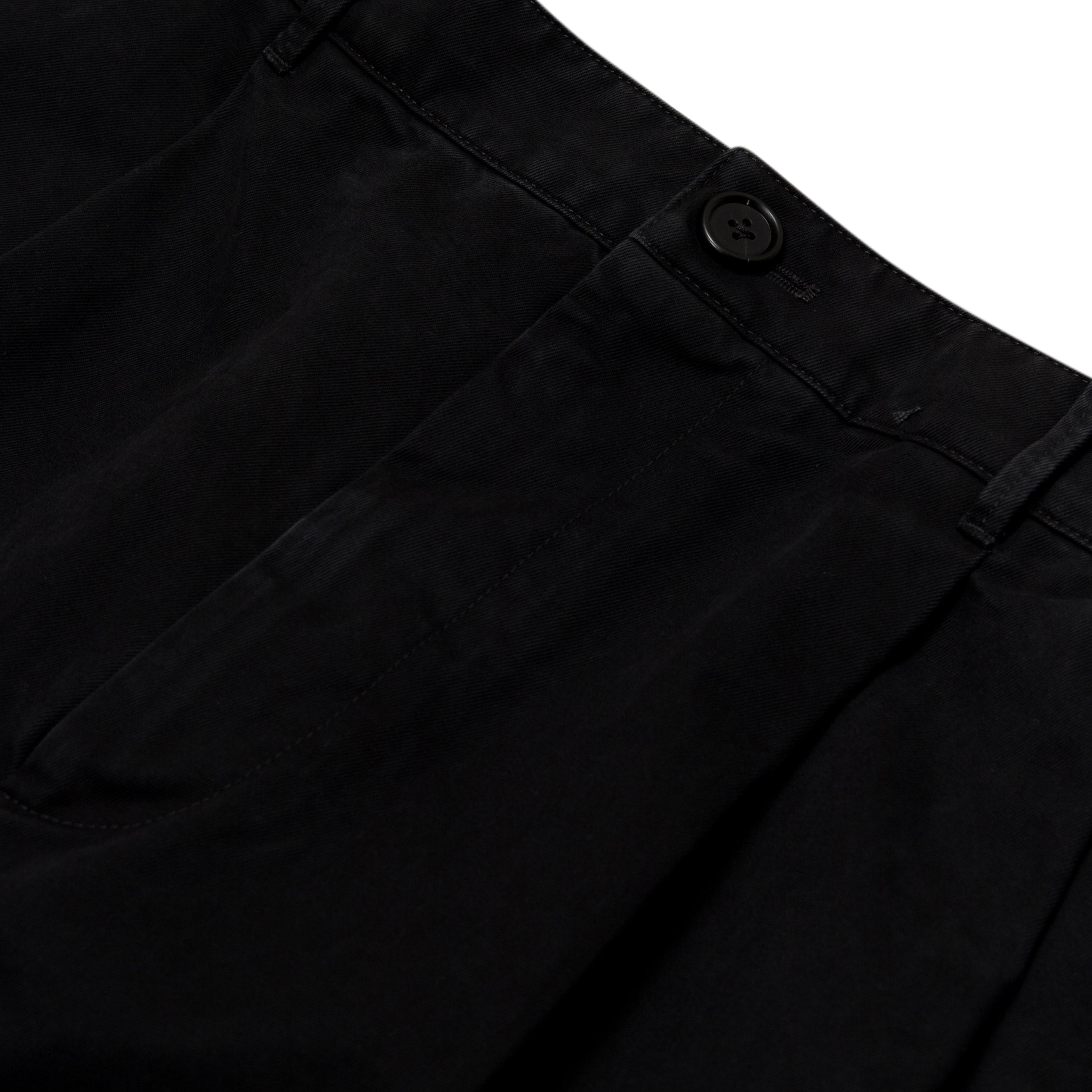 Jil Sander Cotton Drill Double Pleated Trousers Black