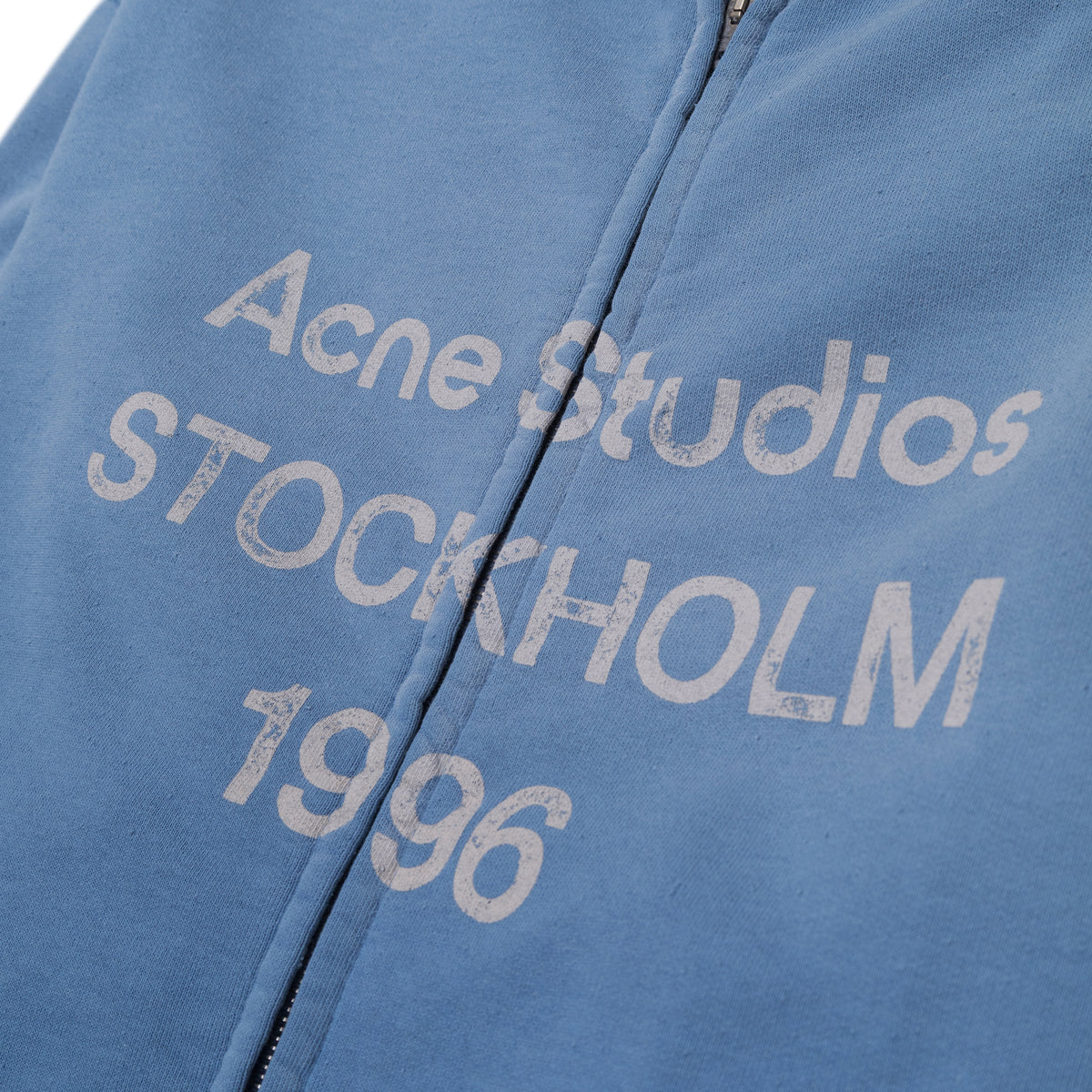 Acne Studios Logo Zip Up Sweatshirt Cornflower Blue