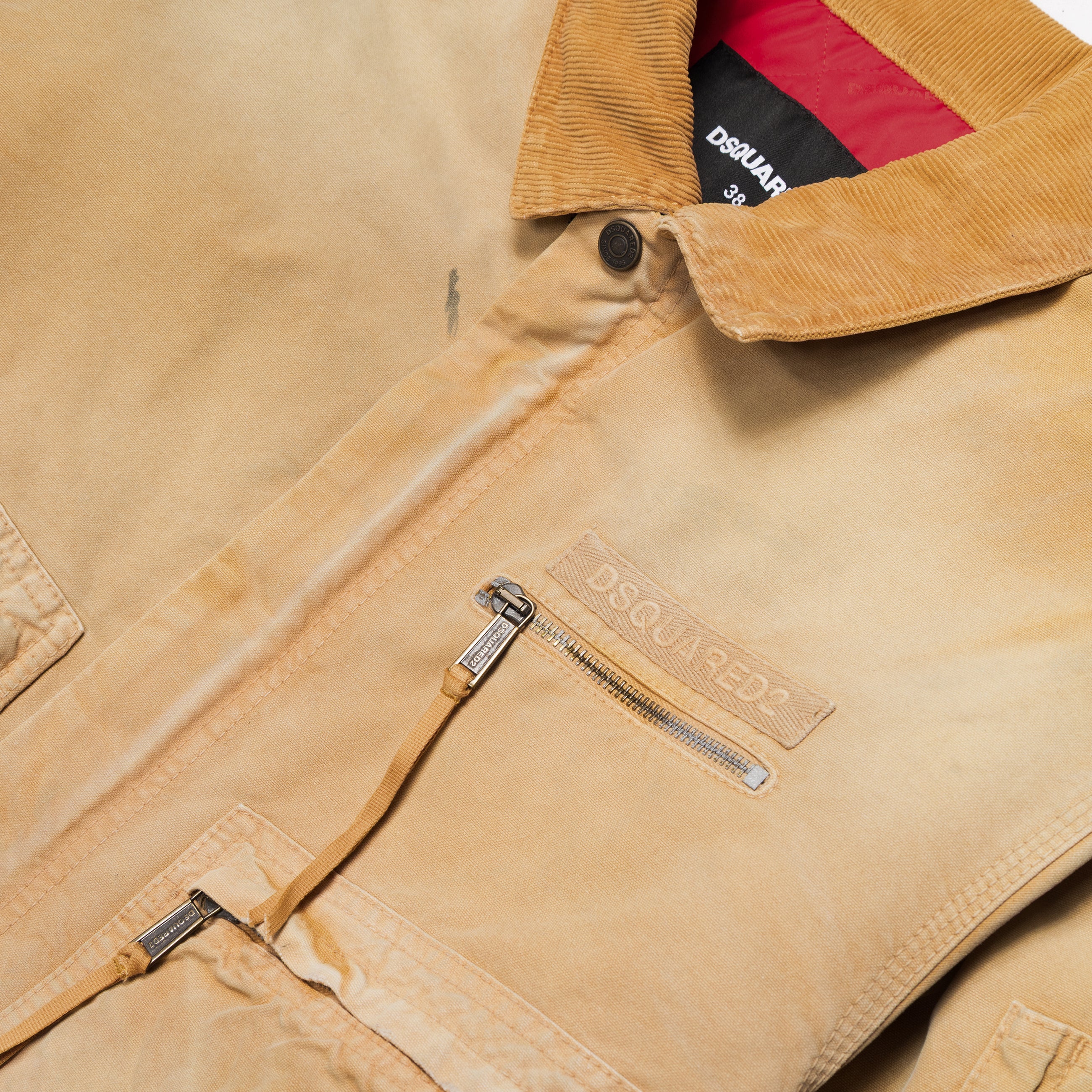 Dsquared2 Garment Dyed Utility Distressed Bomber Beige