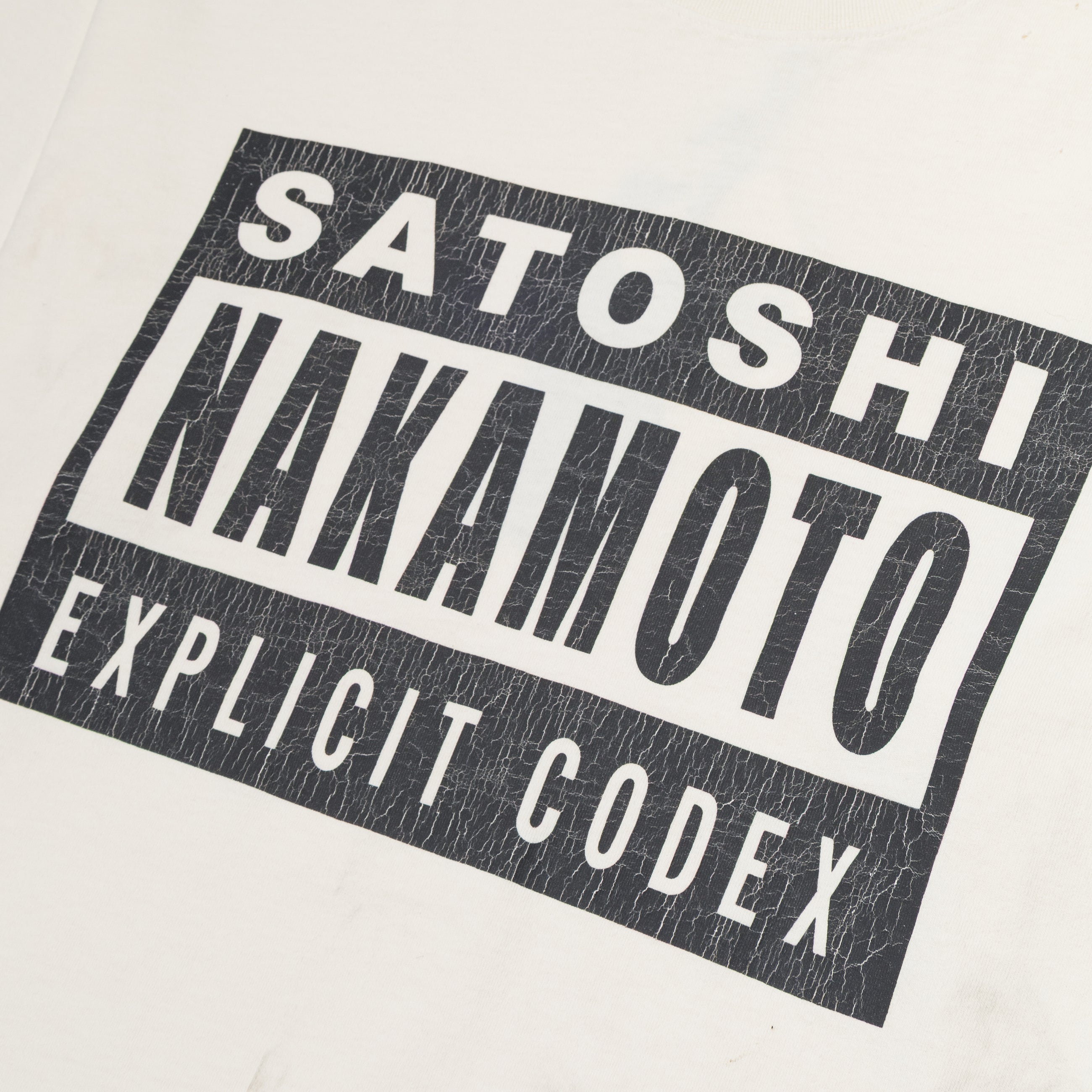 Satoshi Nakamoto Explicit Codex Tee White