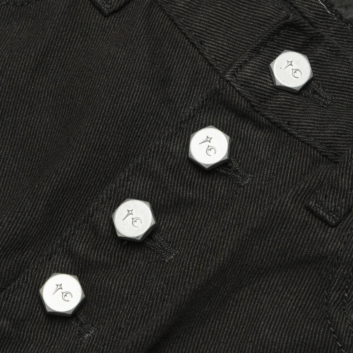Thug Club Iron Steel Focus Leather Denim Pants Black