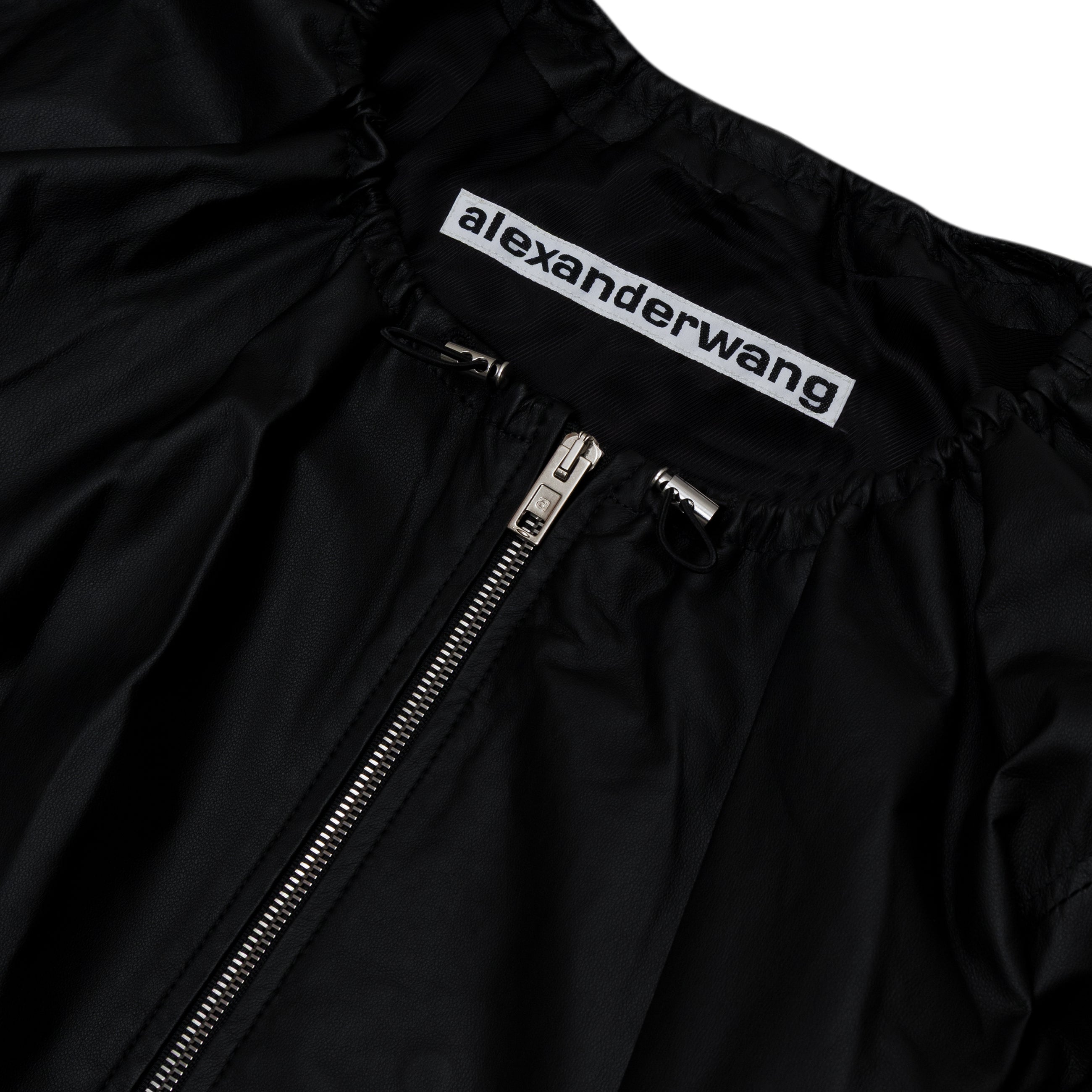 Alexander Wang Scoop Neck Gathered Bomber Black
