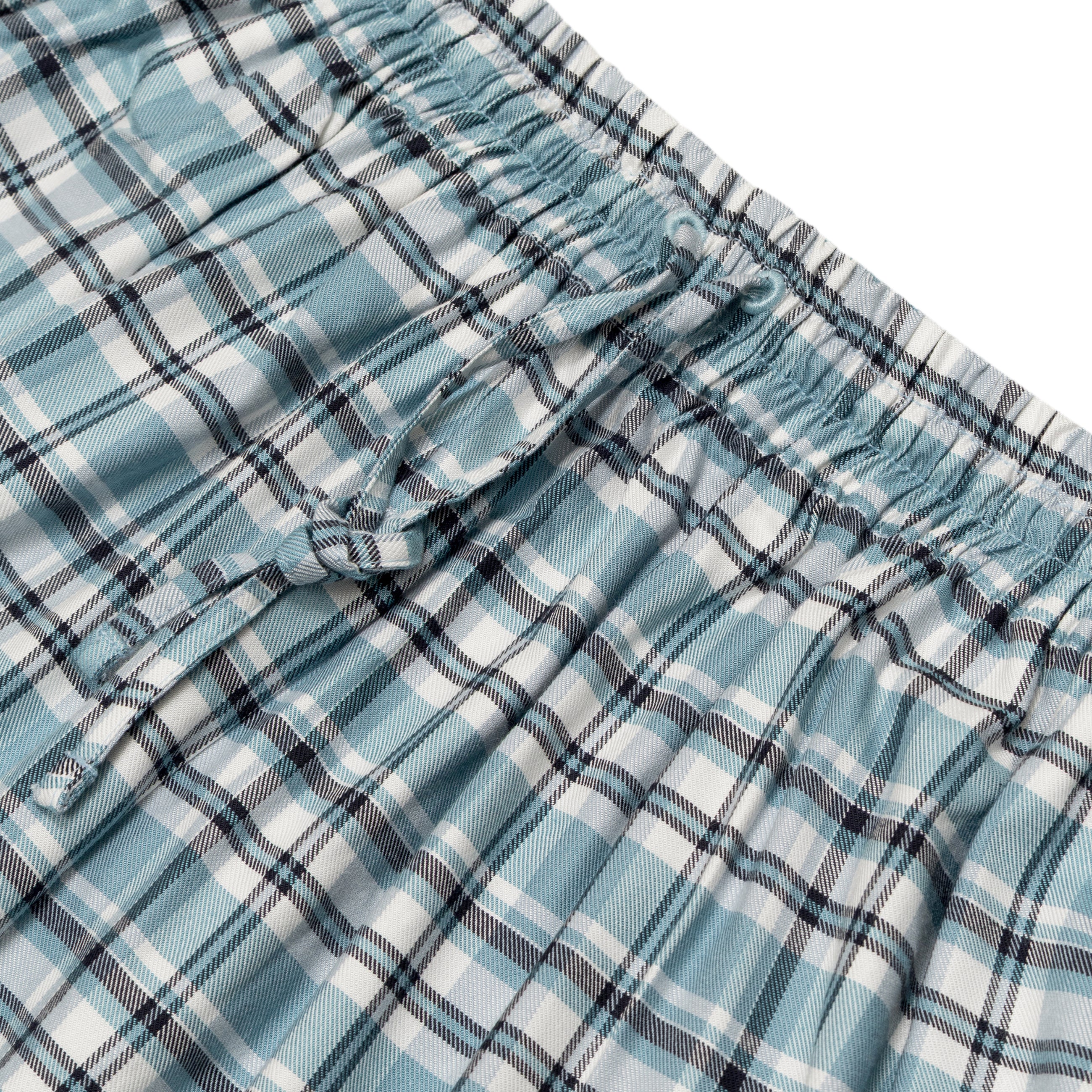 Acne Studios Check Flannel Shorts Turquoise/Blue/White