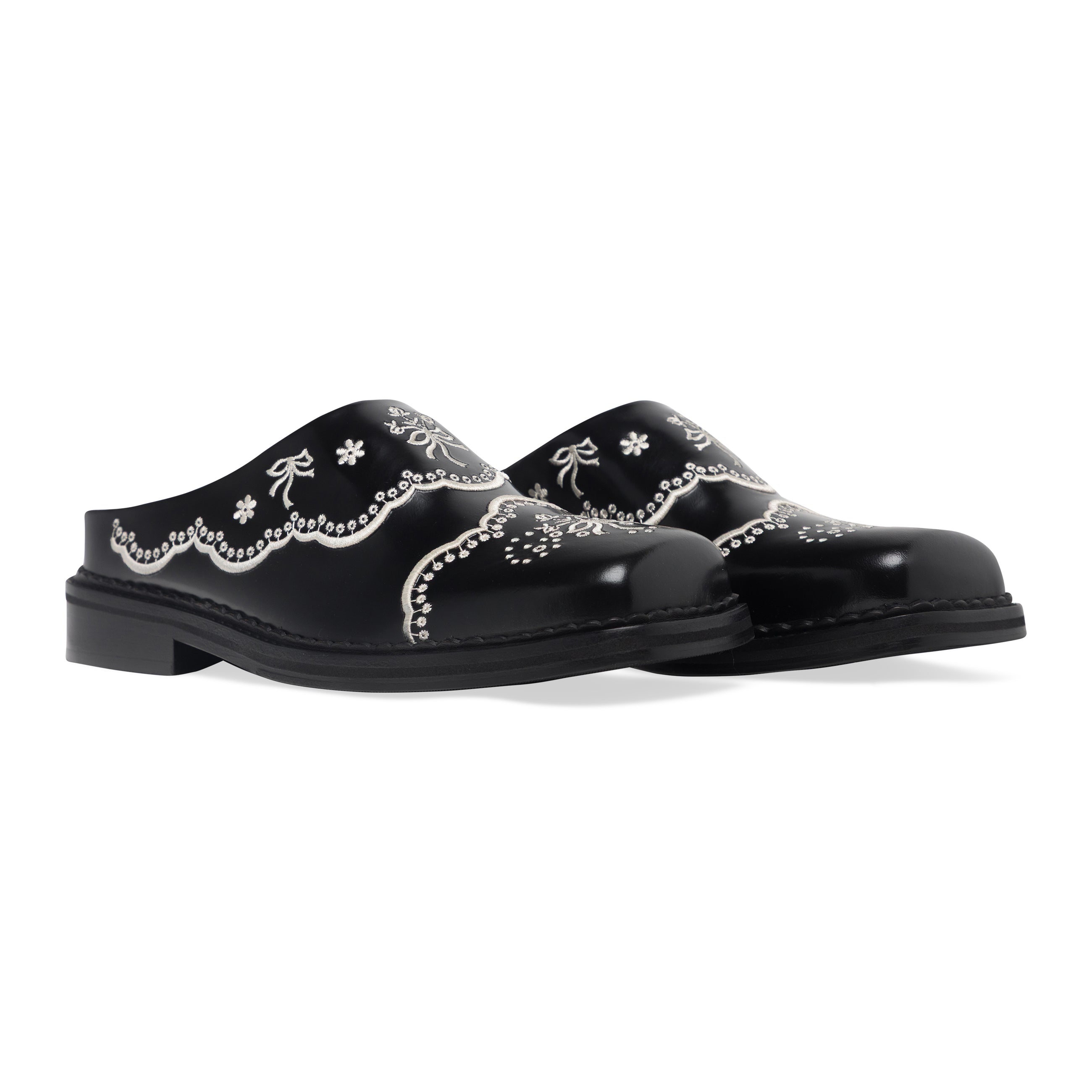 Simone Rocha Floral Lace Mule Black
