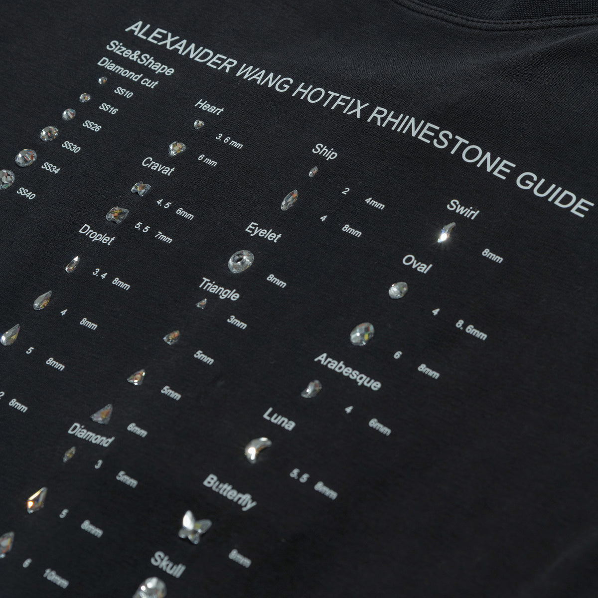 Alexander Wang Fitted Ss Tee W/ Hotfix Card Graphic Black