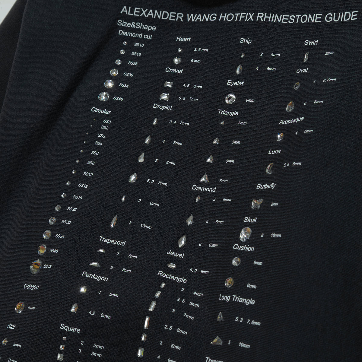 Alexander Wang Hoodie W/ Hotfix Card Graphic Black