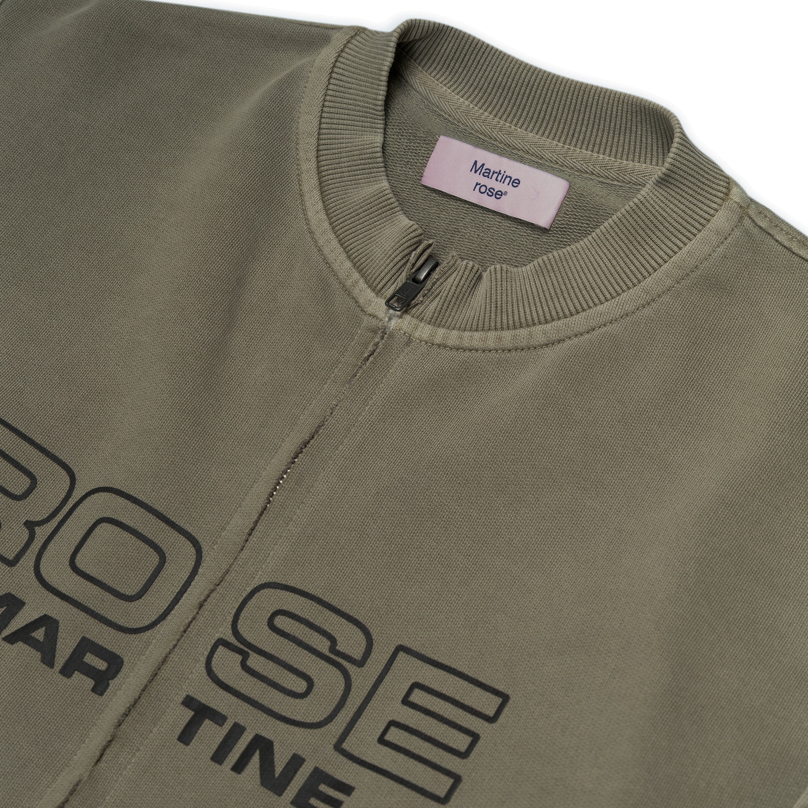 Martine Rose Zip Up Crewneck Green