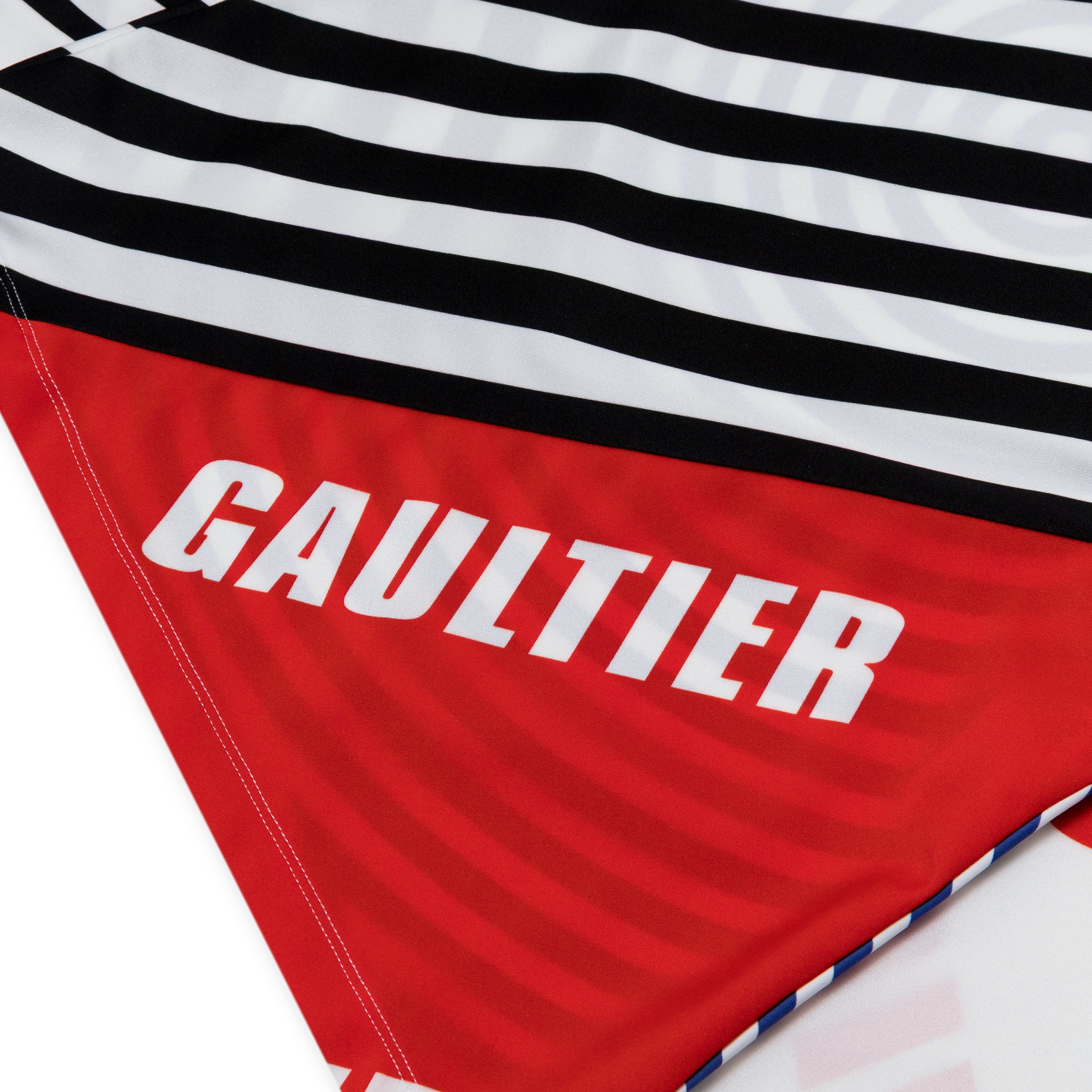 Jean Paul Gaultier Stretch Jersey Crew Neck Printed "Junior Gaultier" Logo Multicolor